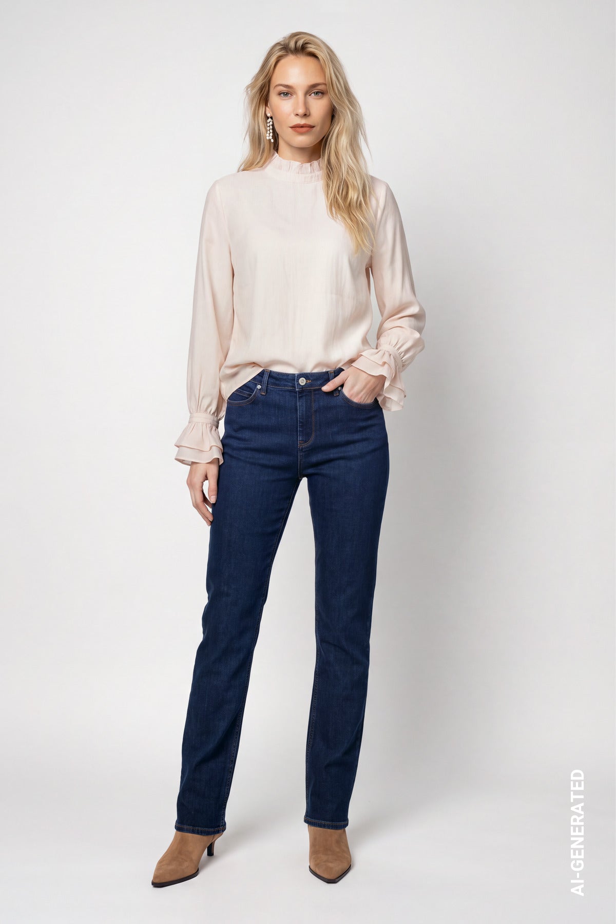Monari Damen Hosen  Blue Denim