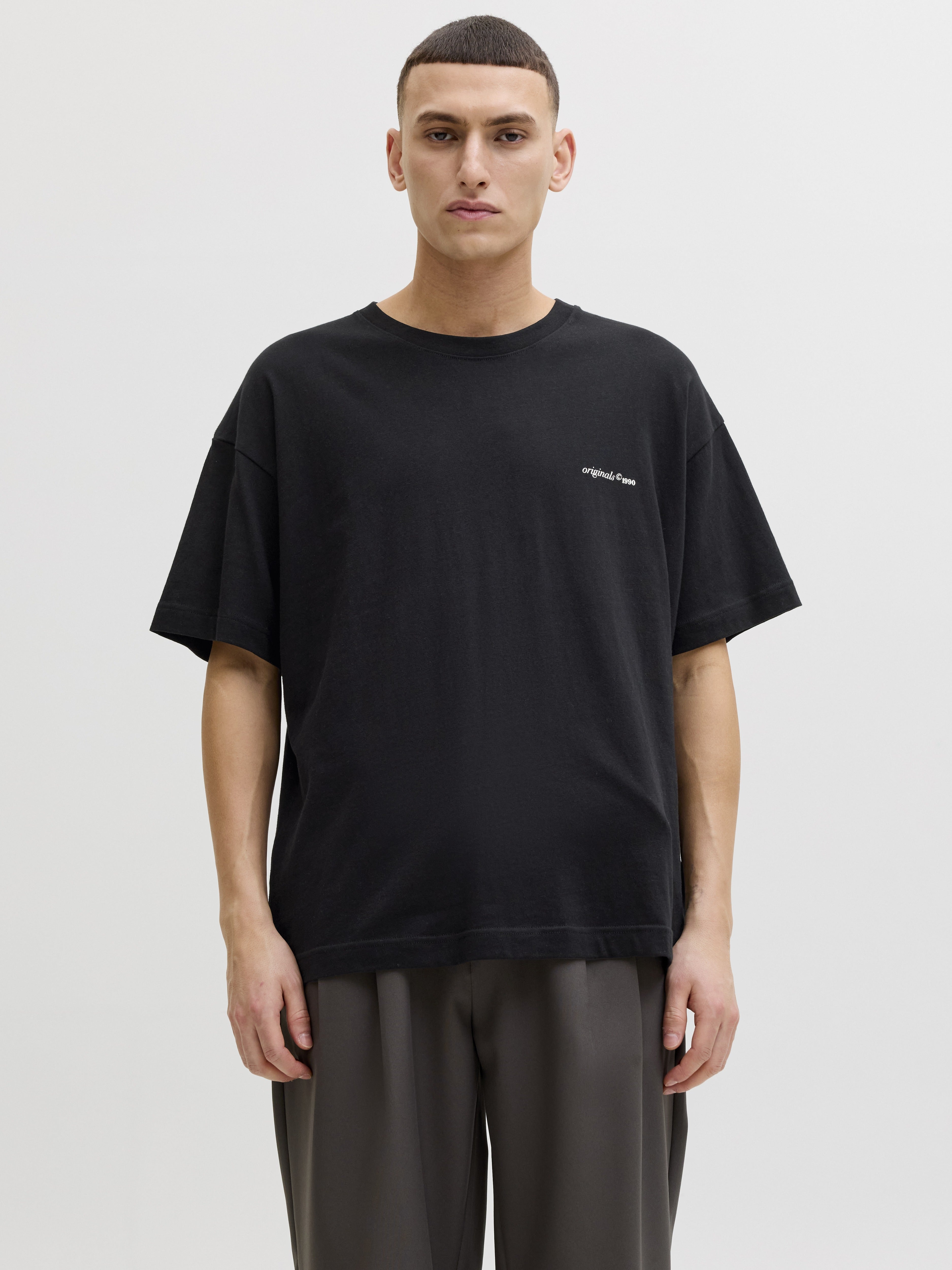 Jack & Jones Herren T-Shirts kurz Black/W. Bandan