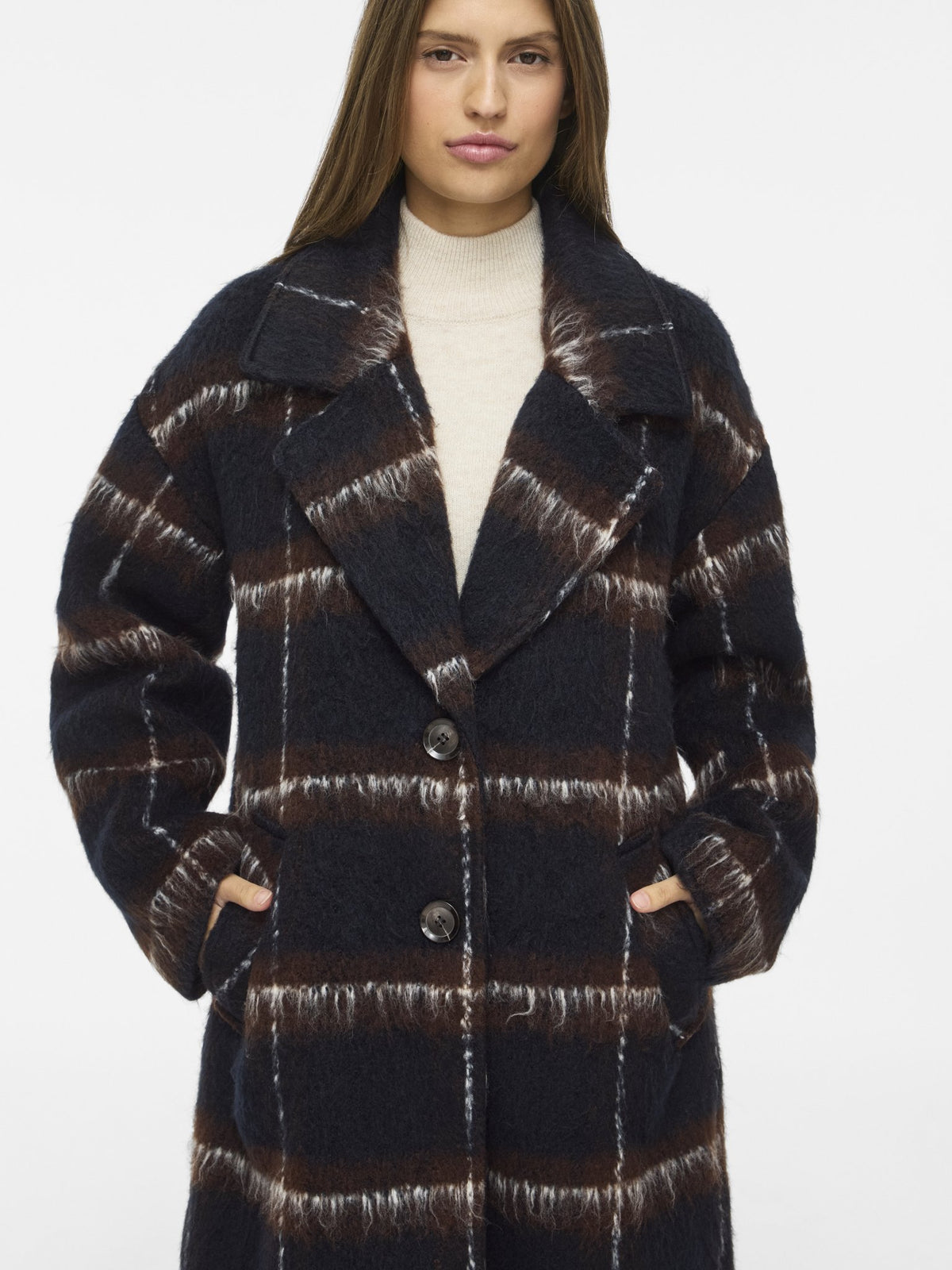 Vila Damen Mantel Navy Blazer/Cof