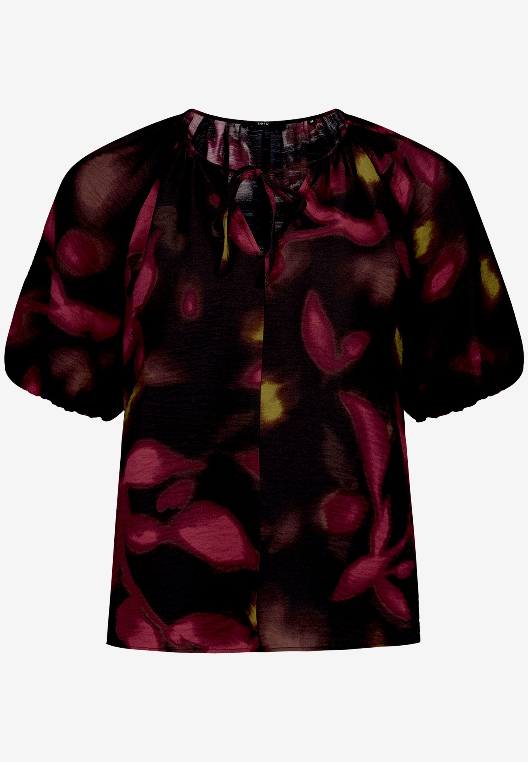 Zero Damen Blusen kurz Black/Dark Red