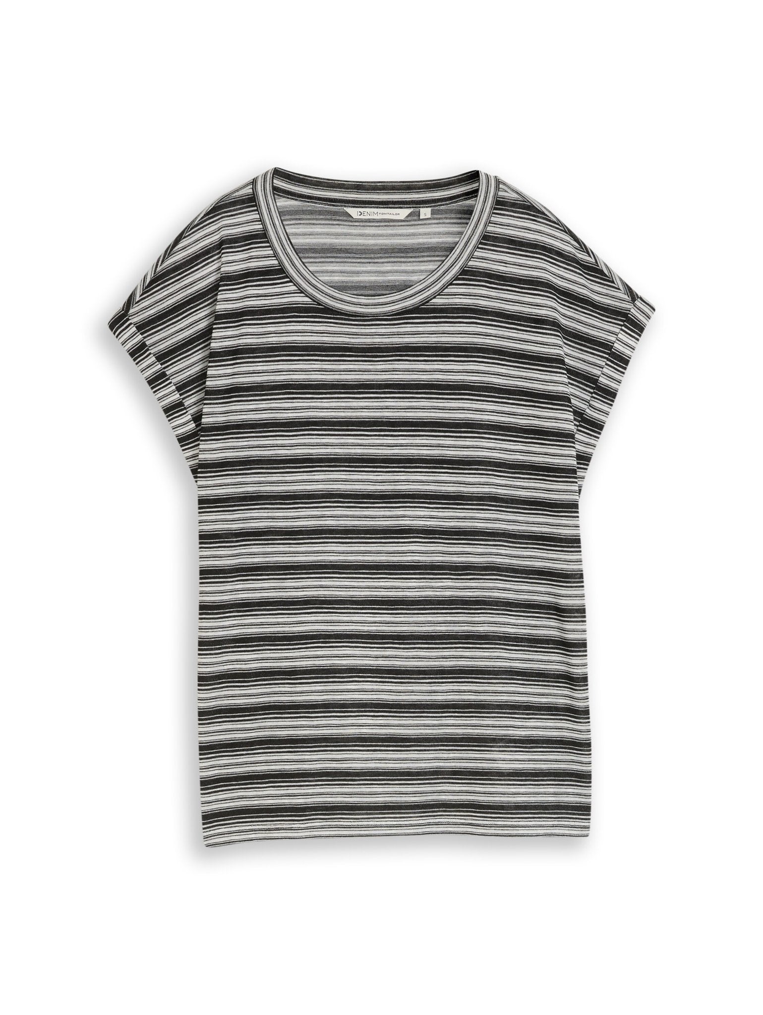 Tom Tailor denim Damen T-Shirts Black White Gra