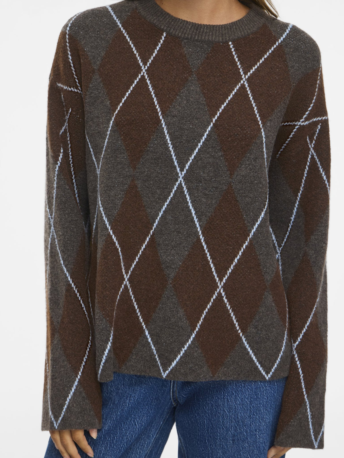 Vila Damen Pullover Dark Grey Melan