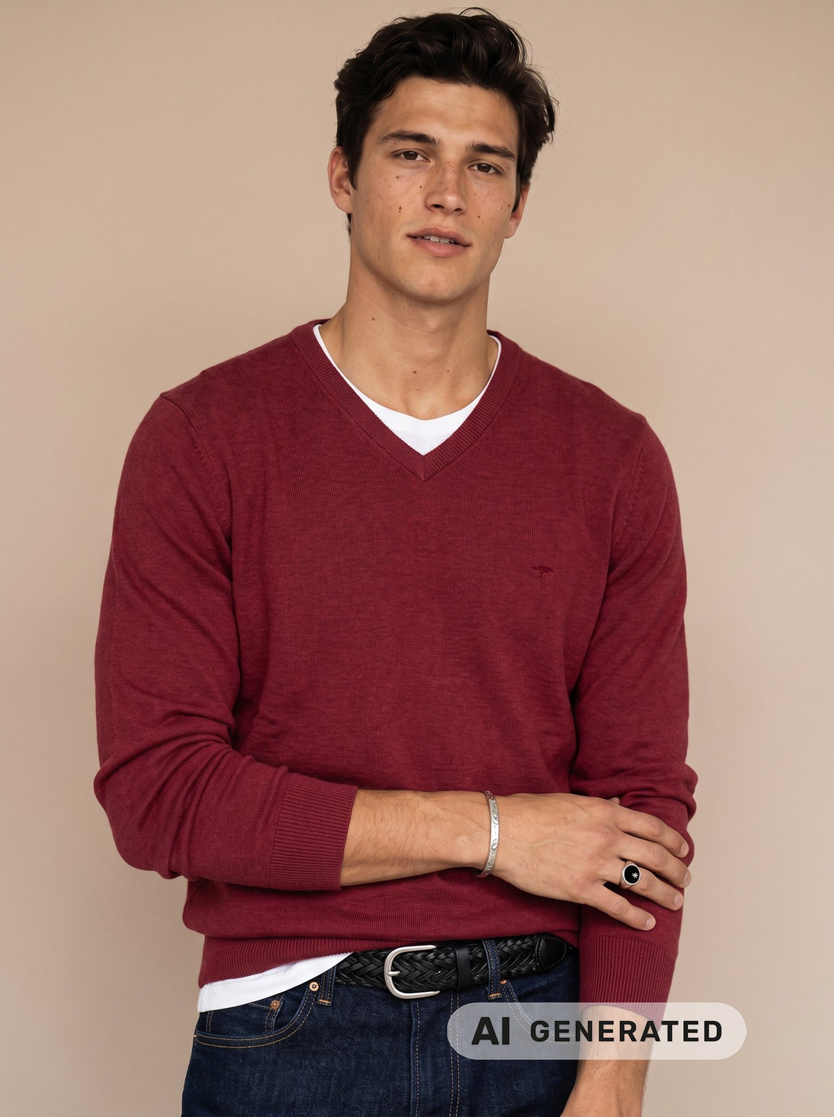 Fynch-Hatton Herren Pullover Brick