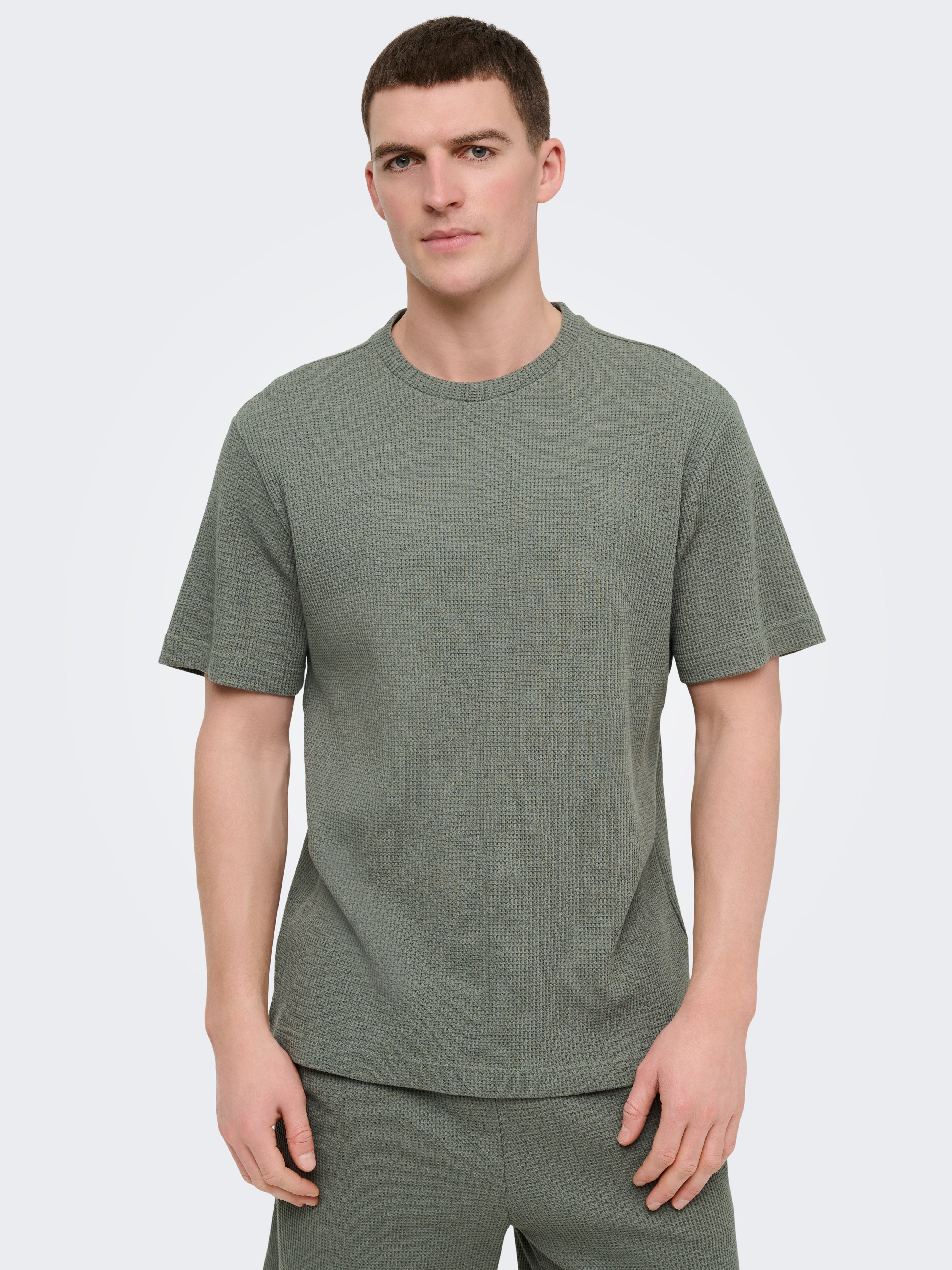 Only & Sons Herren T-Shirts kurz Castor Gray