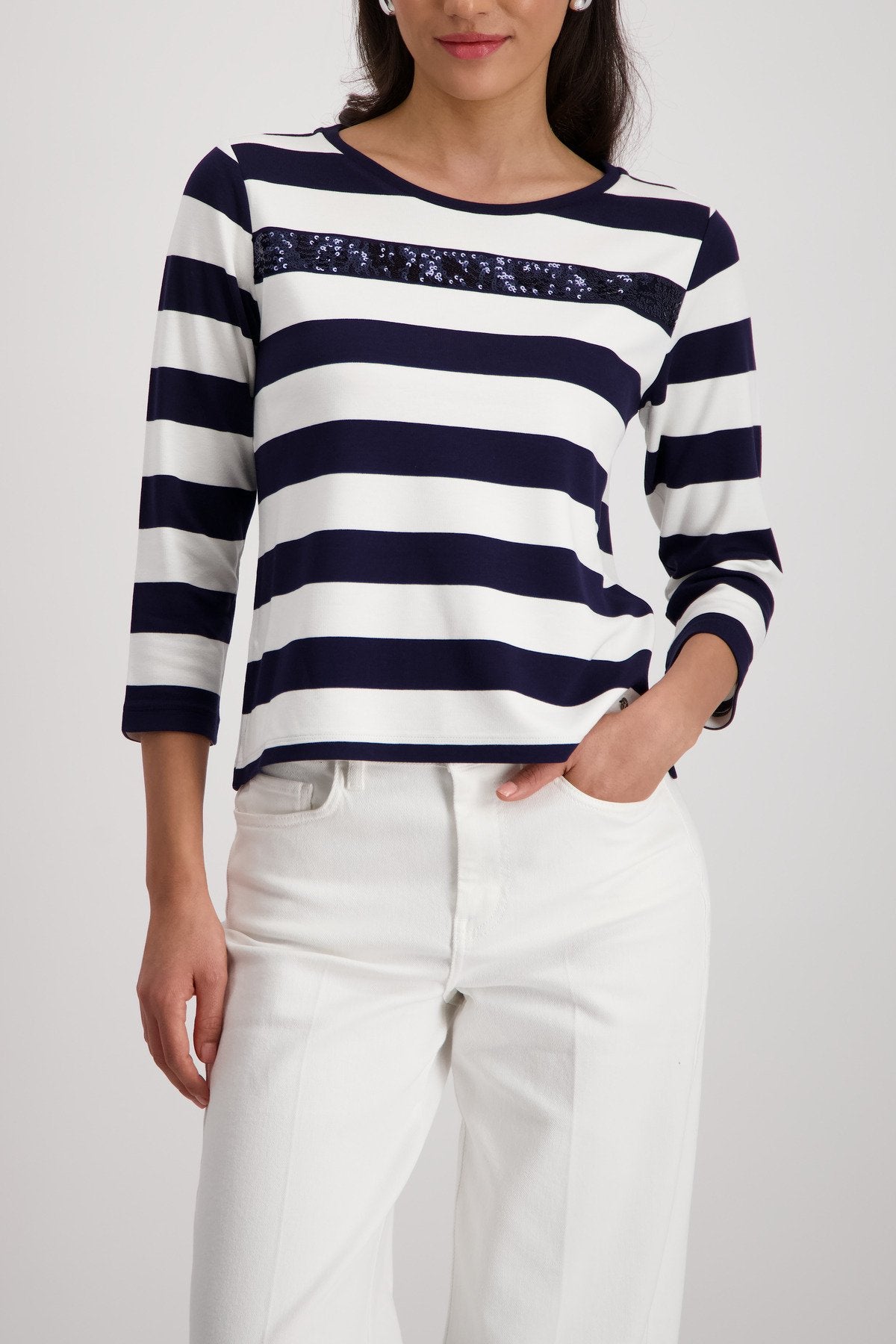 Monari Damen T-Shirts  Marine Ring