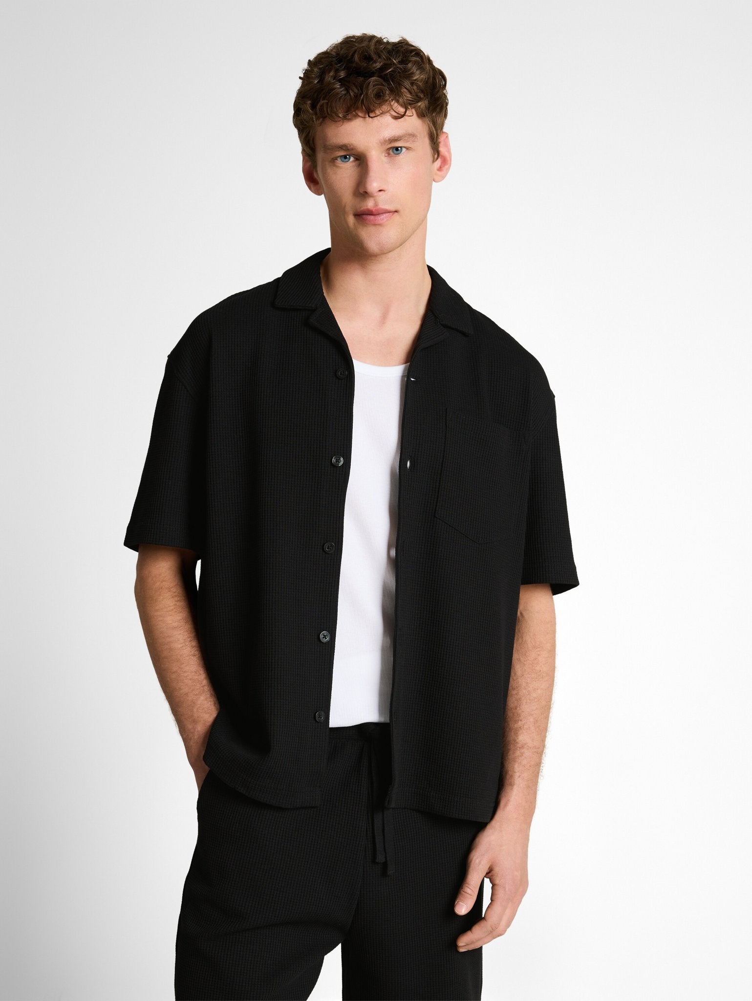 Tom Tailor denim Herren Hemden kurz Deep Black