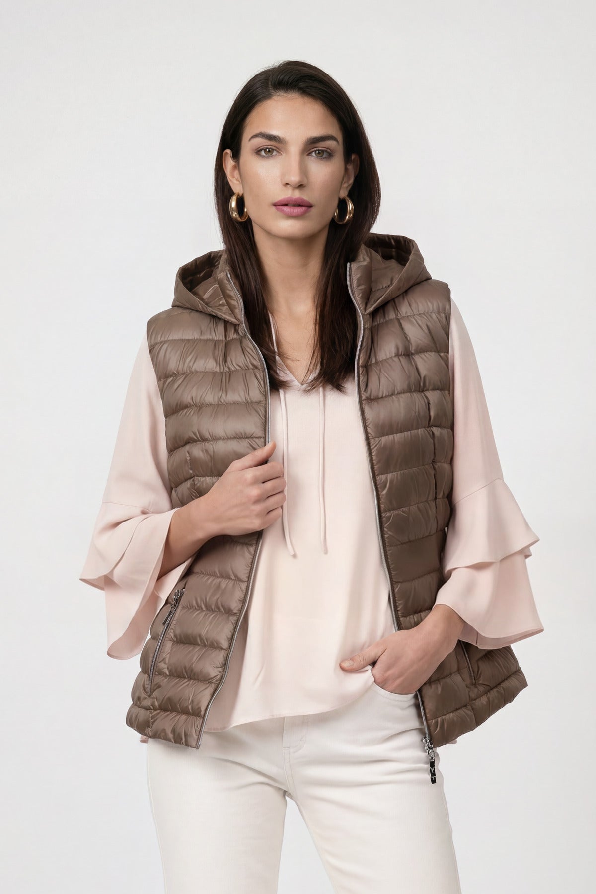 Monari Damen Outdoorwesten Taupe