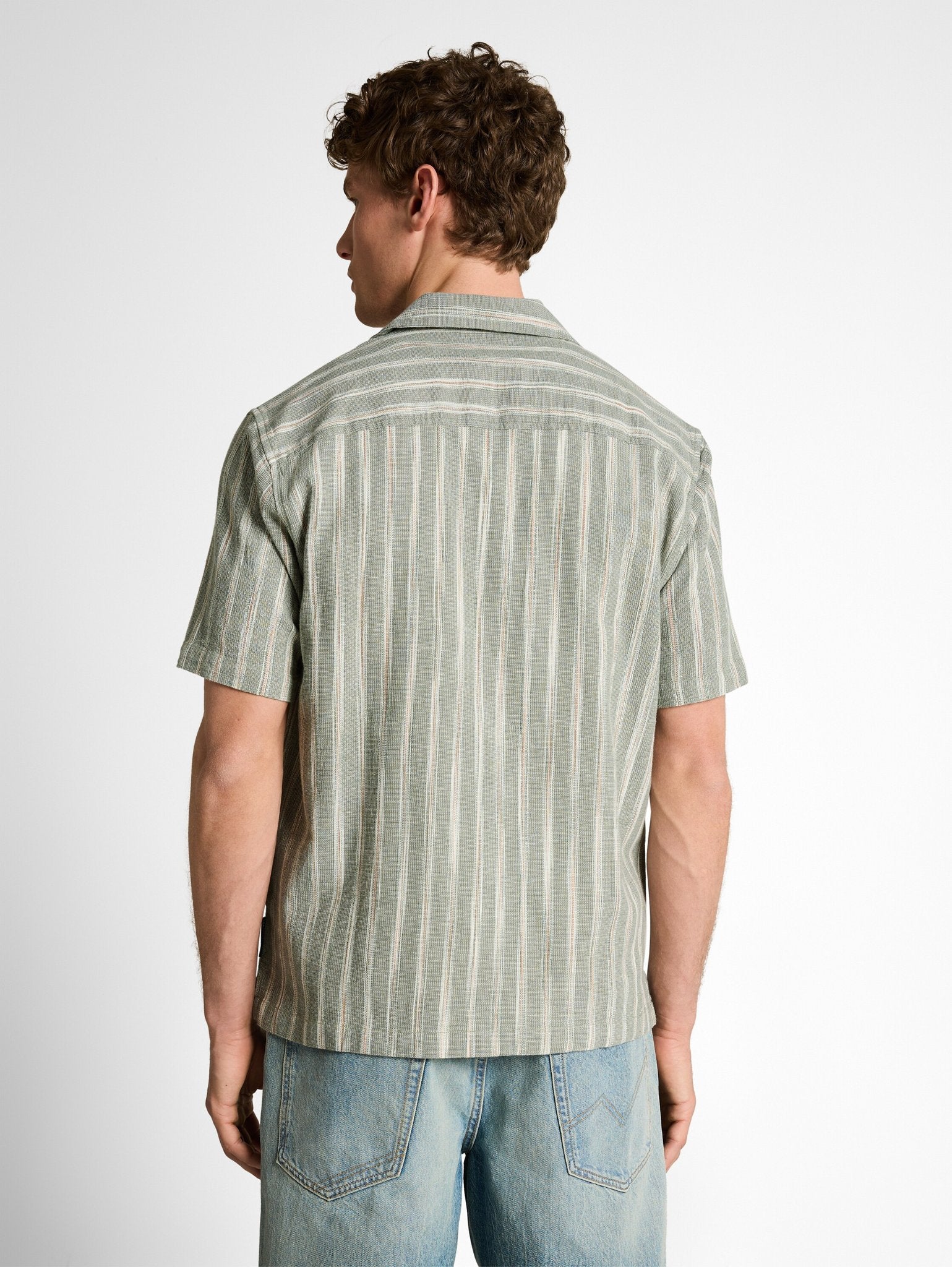 Tom Tailor denim Herren Hemden kurz Sea Spray Green