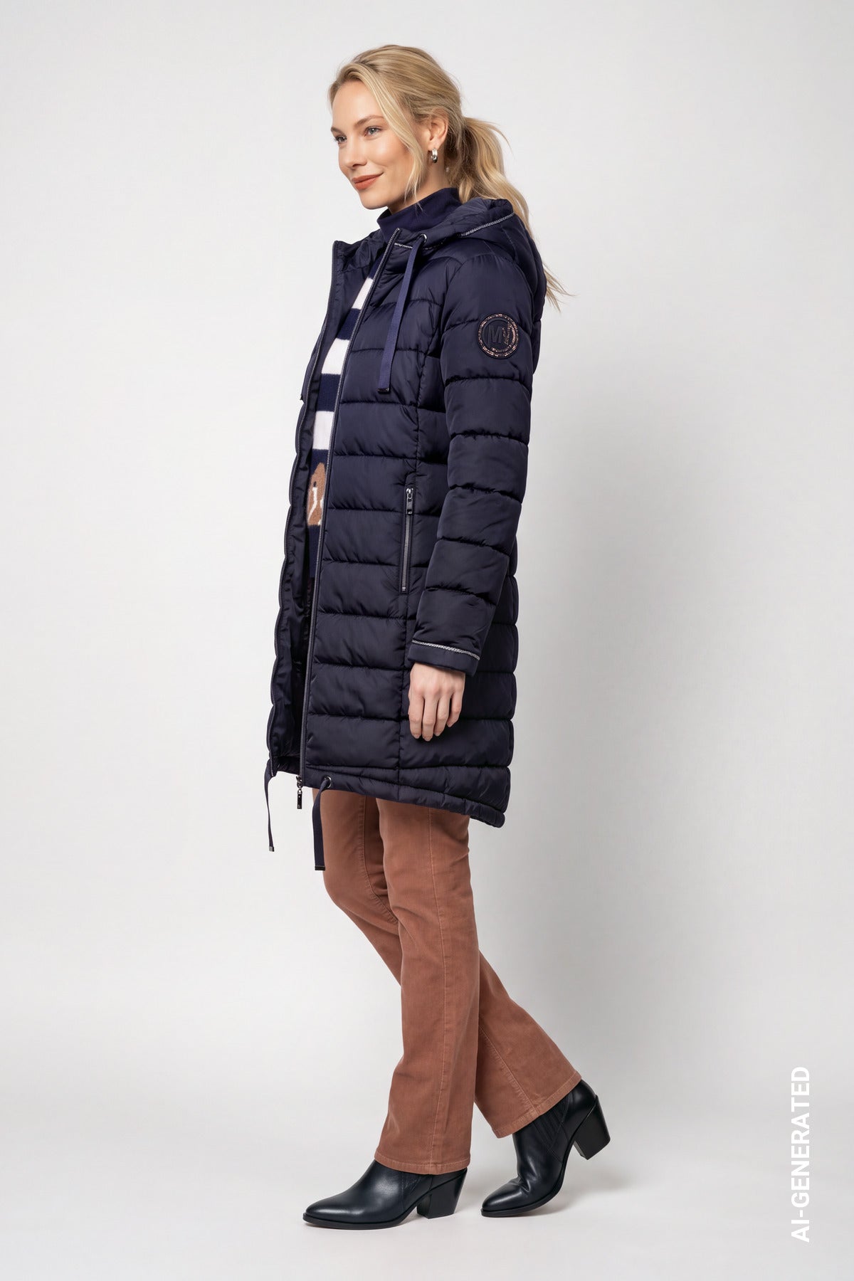 Monari Damen Mantel  Dark Blue