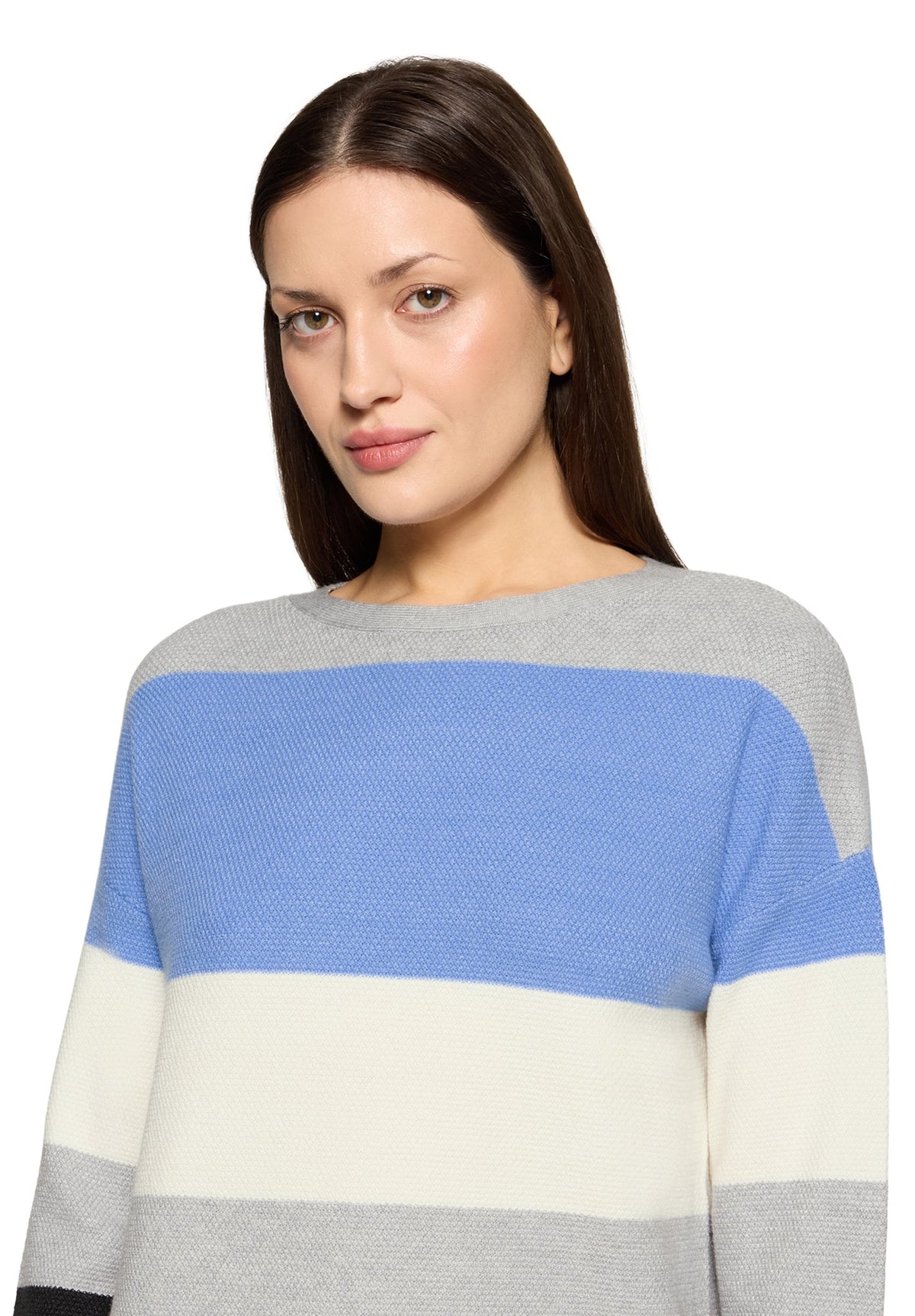 Betty & Co Damen Pullover Light Blue/Grey