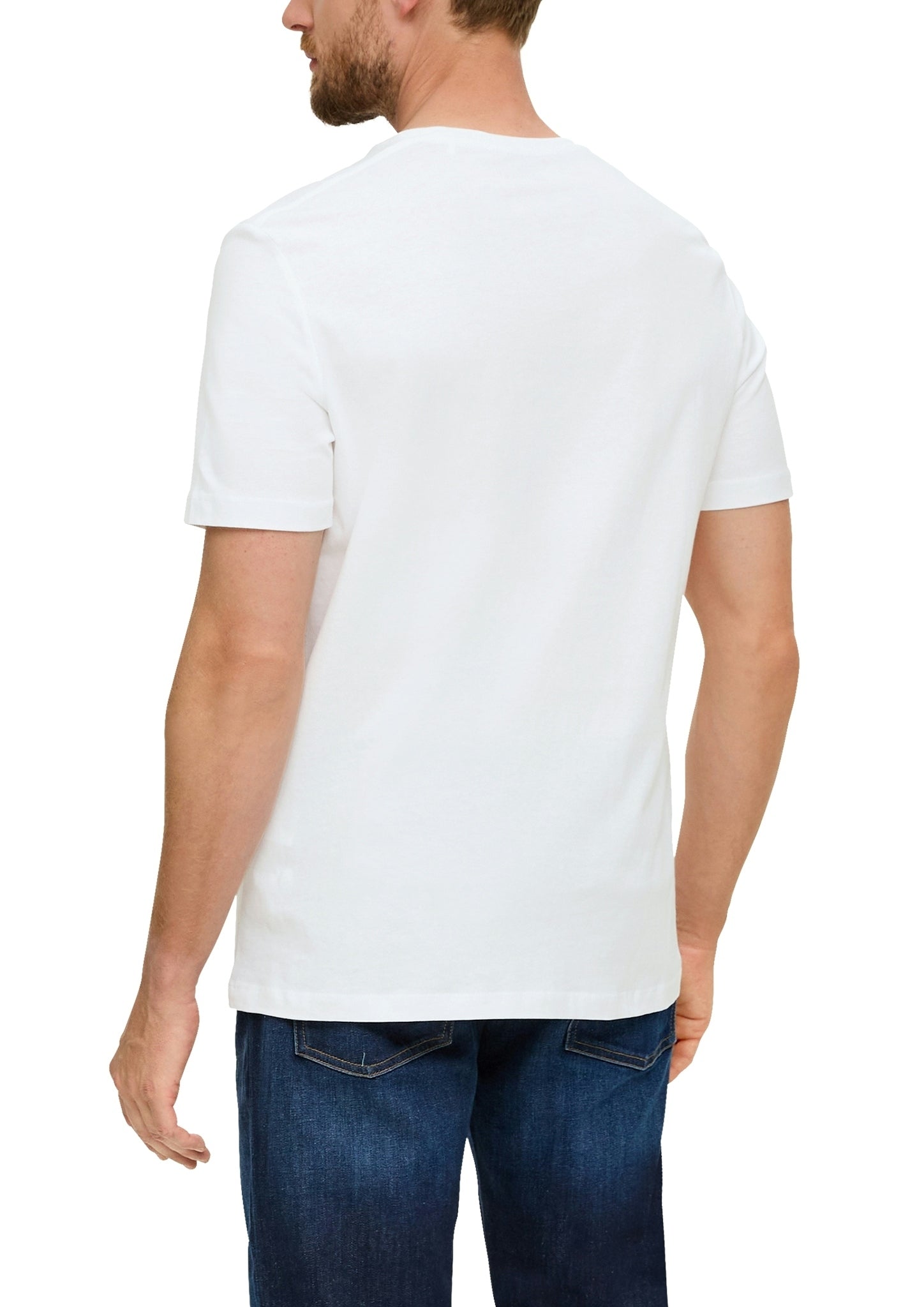S. Oliver red Herren T-Shirts kurz White