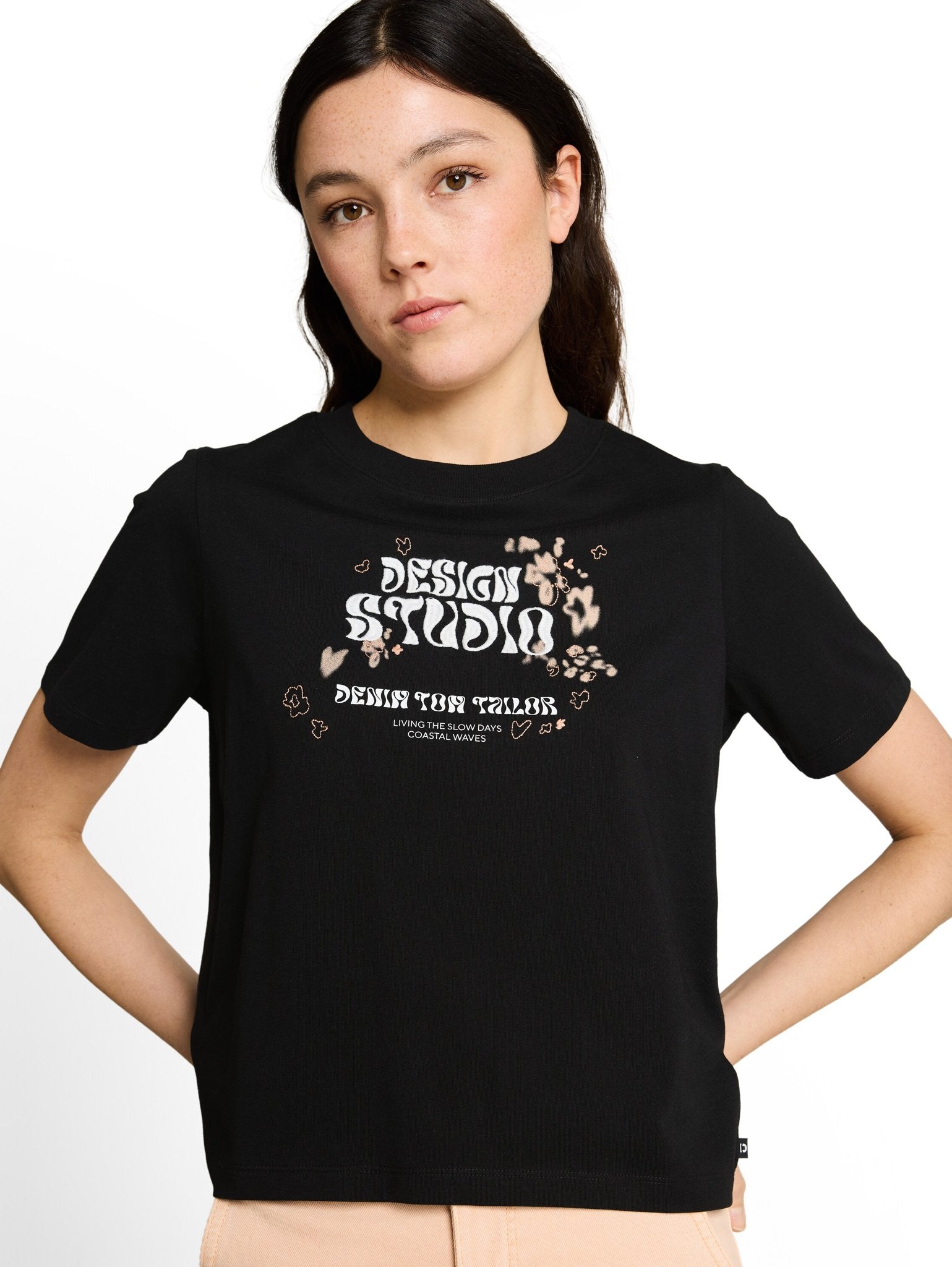 Tom Tailor denim Damen T-Shirts Deep Black