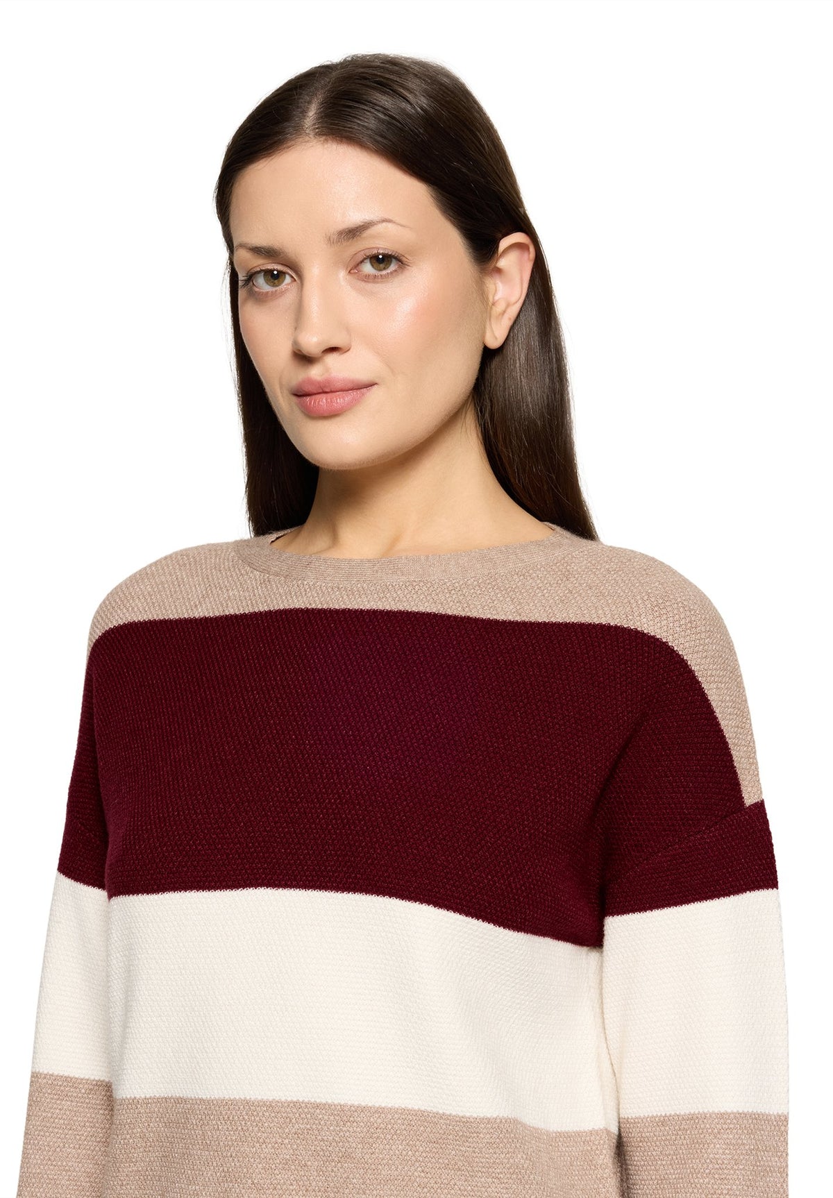 Betty & Co Damen Pullover Dark Red/Taupe