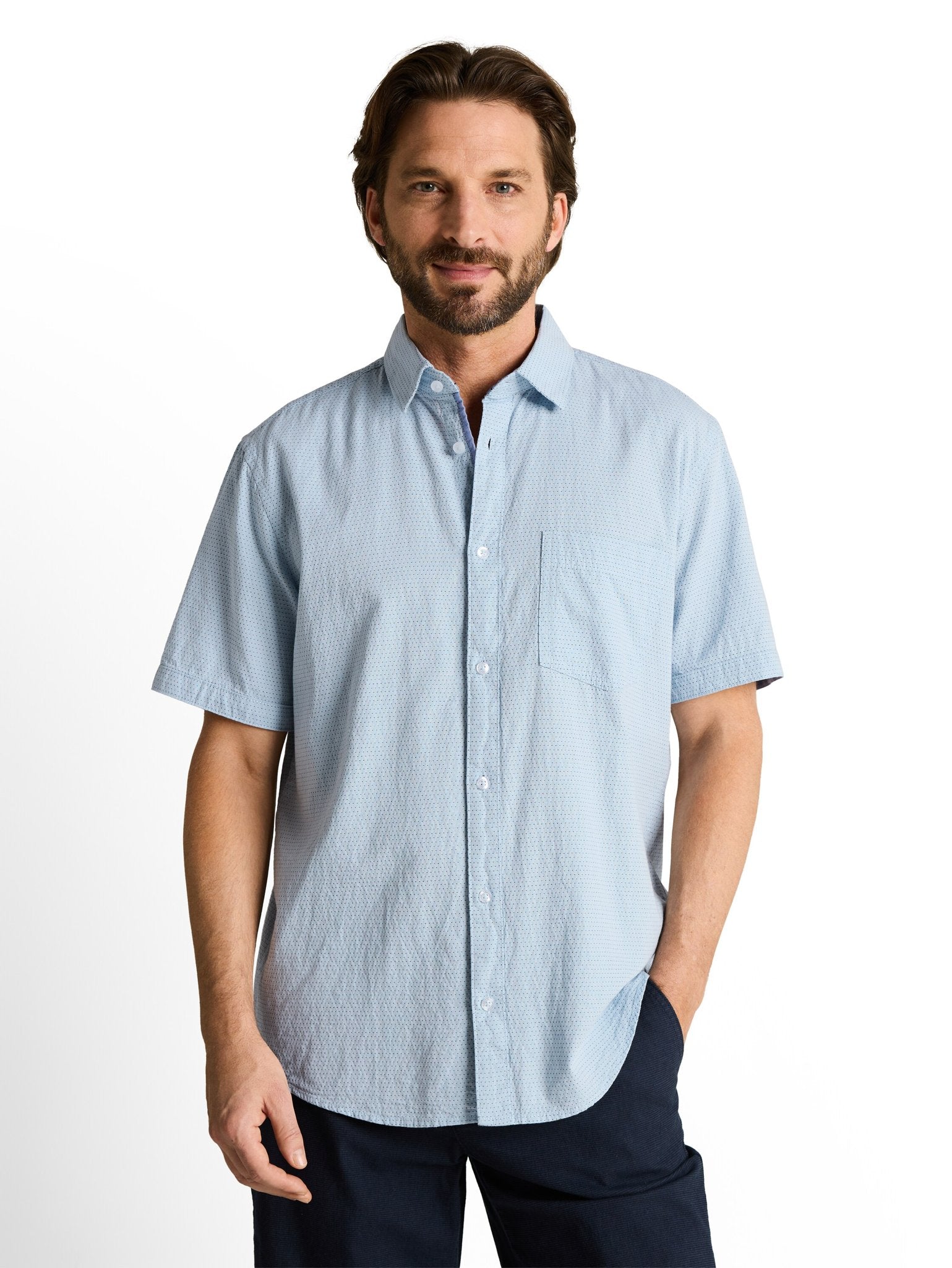 Tom Tailor Herren Hemden kurz Light Blue Dot