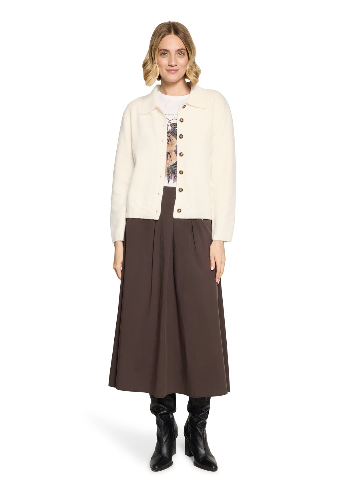 Cartoon Damen Strickjacken Bright Cream Me