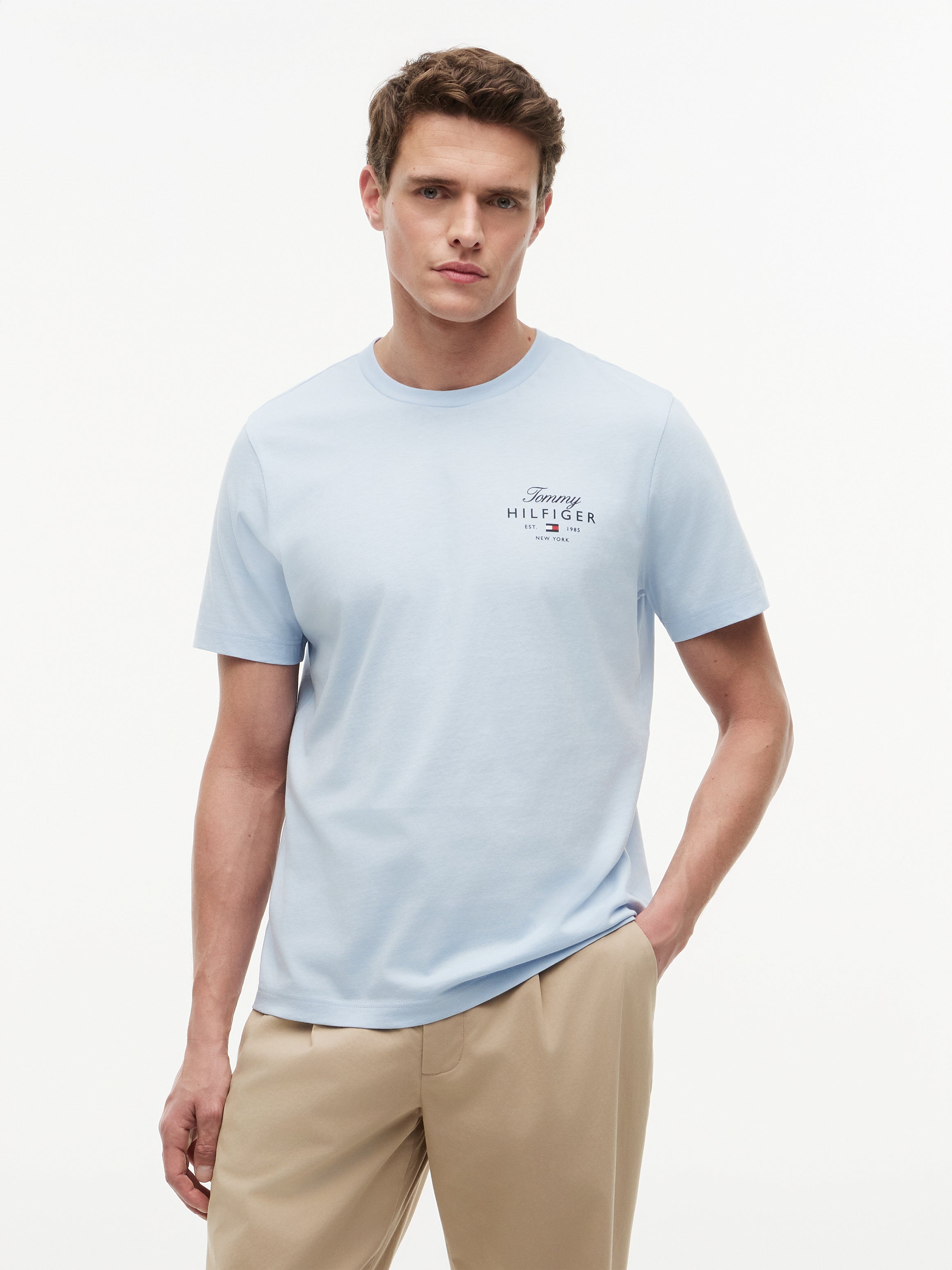 Tommy Hilfiger Herren T-Shirts kurz Co Blue