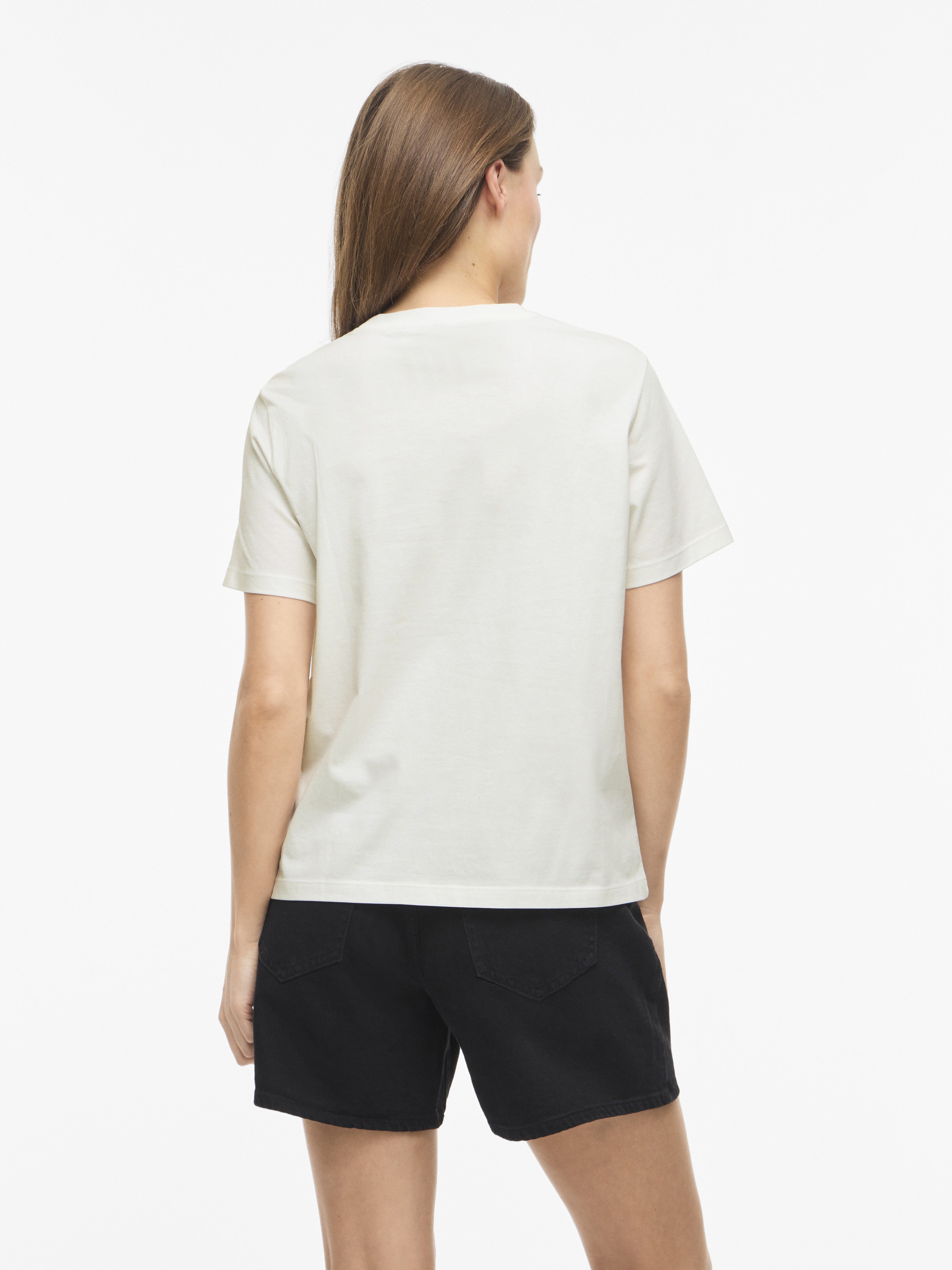Vila Damen T-Shirts Snow White/Lemo