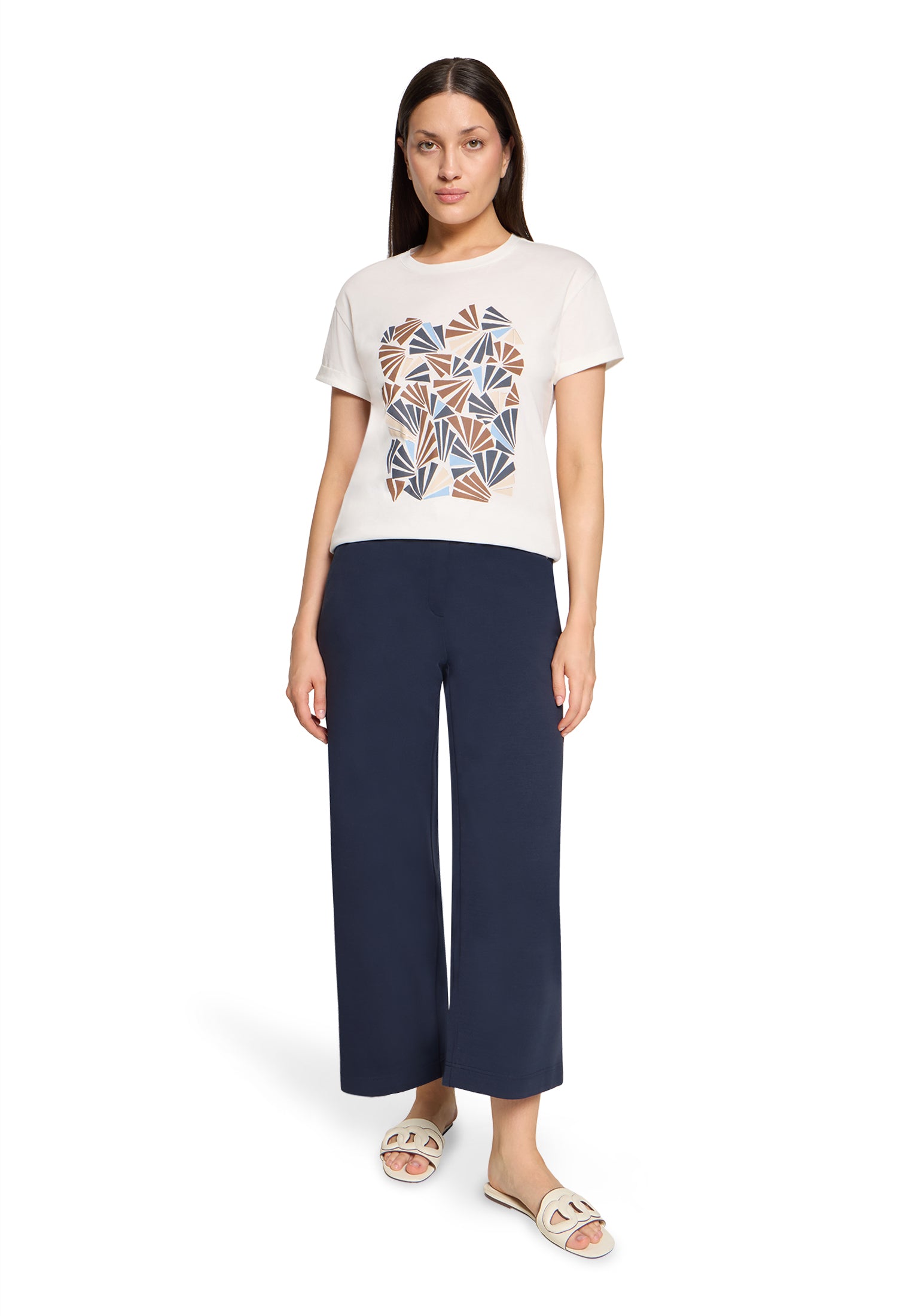 Betty & Co Damen T-Shirts Patch Cream/Bro