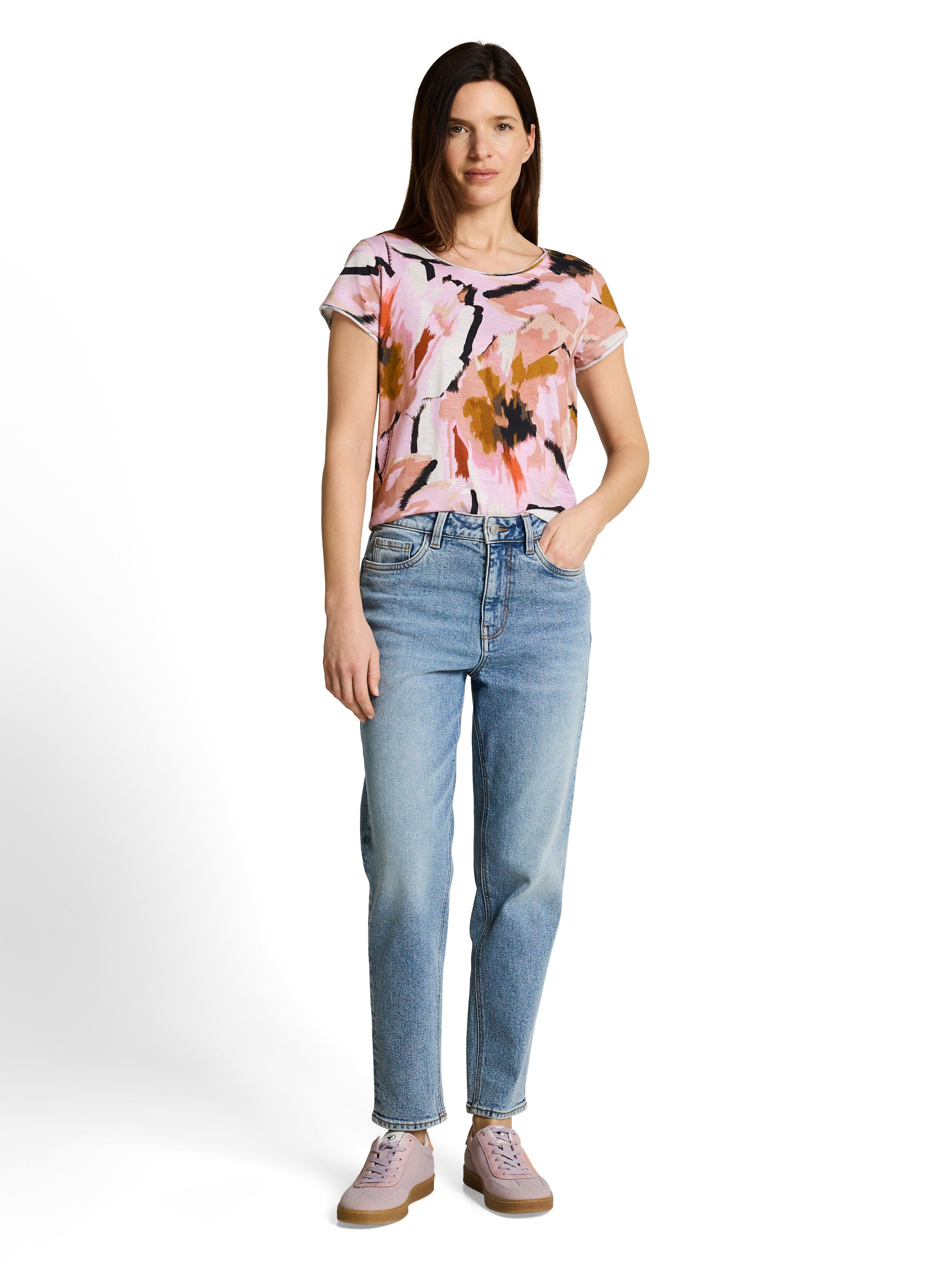 Tom Tailor Damen T-Shirts Big Abstract Fl