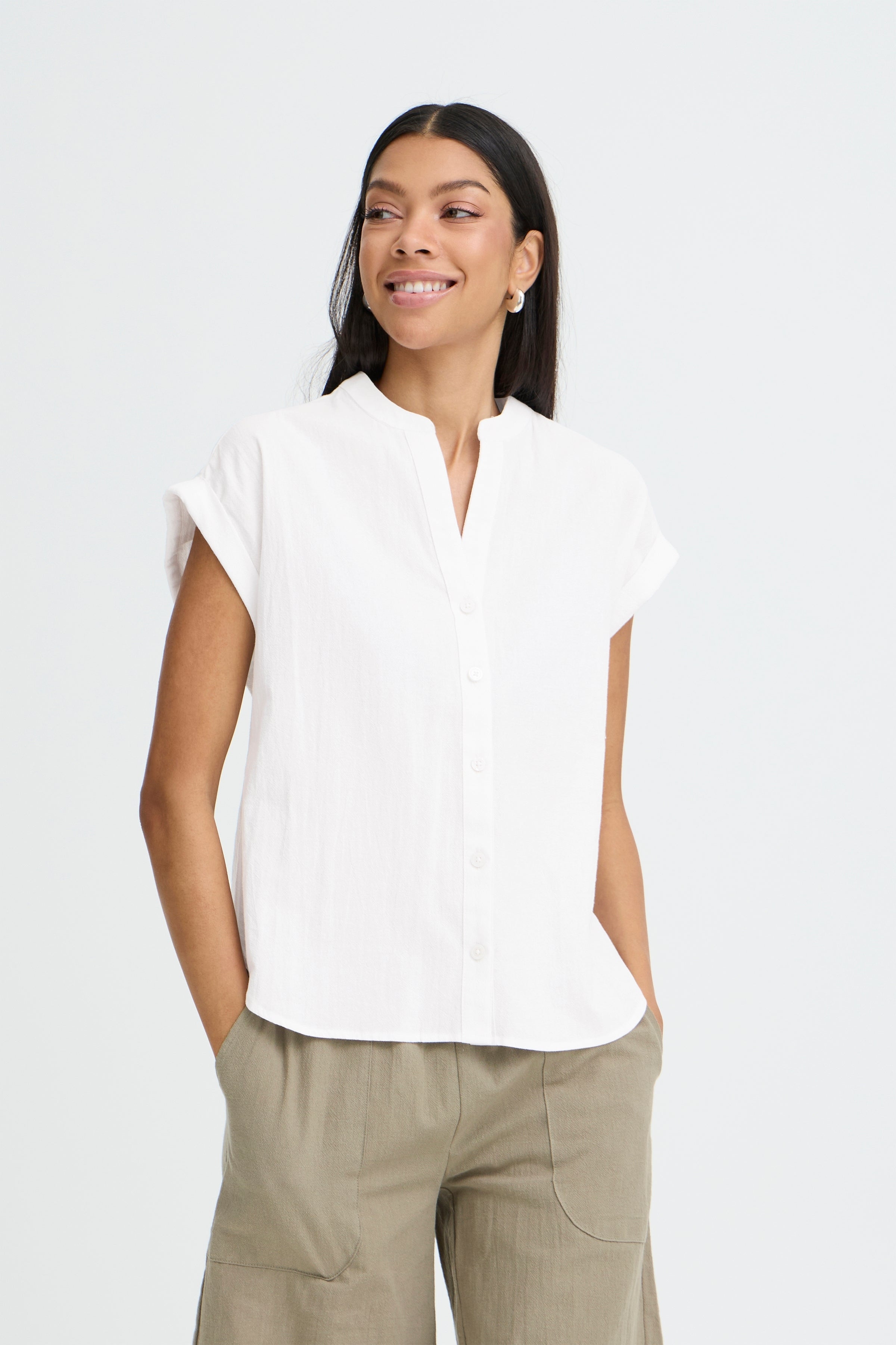 b.young Damen Blusen Optical White