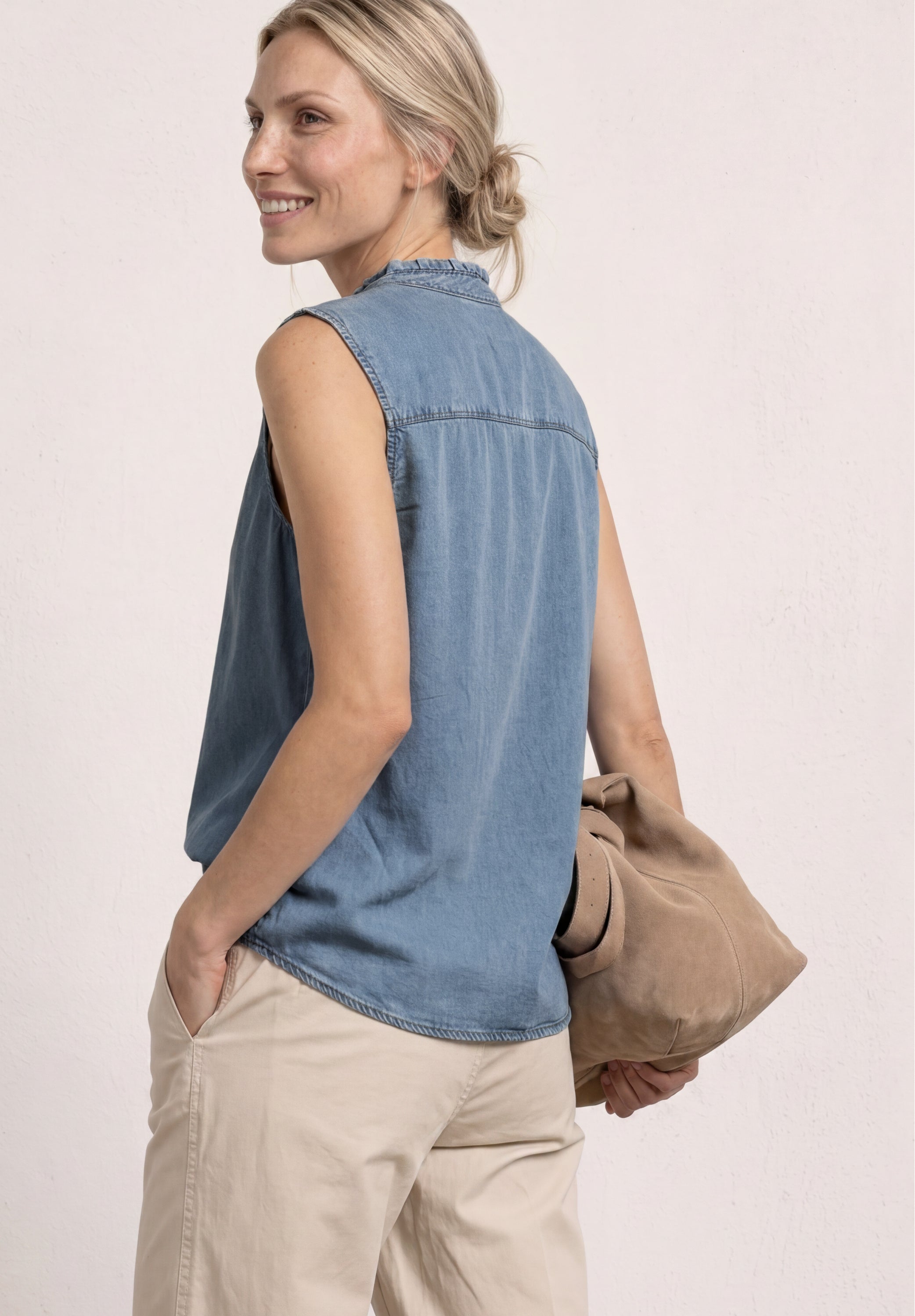 Street One Damen Blusen Light Blu