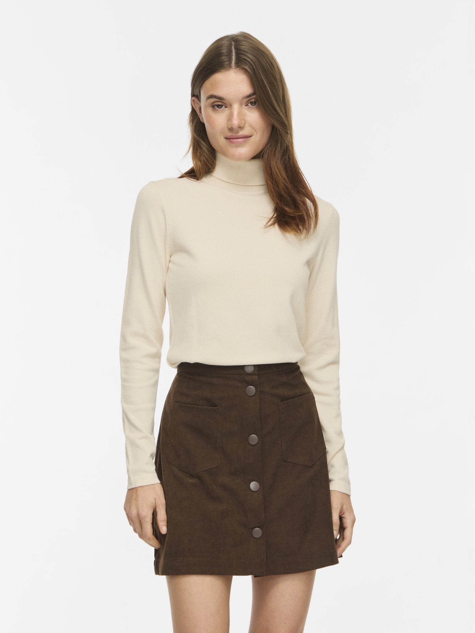 Vila Damen Pullover Sandshell/Melan