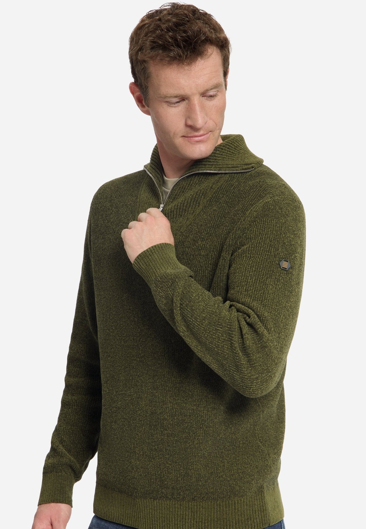 No Excess Herren Pullover Moss