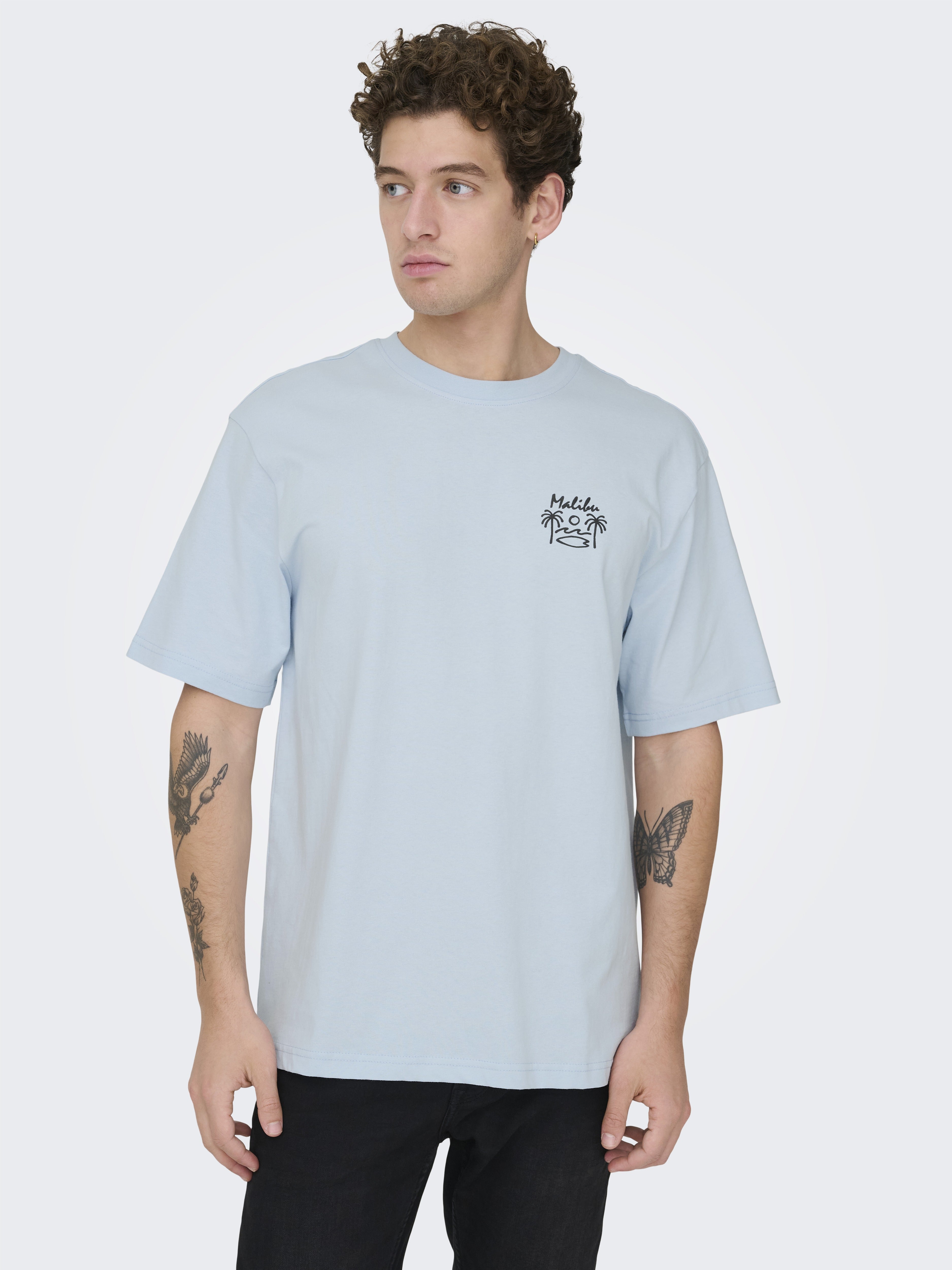 Only & Sons Herren T-Shirts kurz Skyway/Malibu B