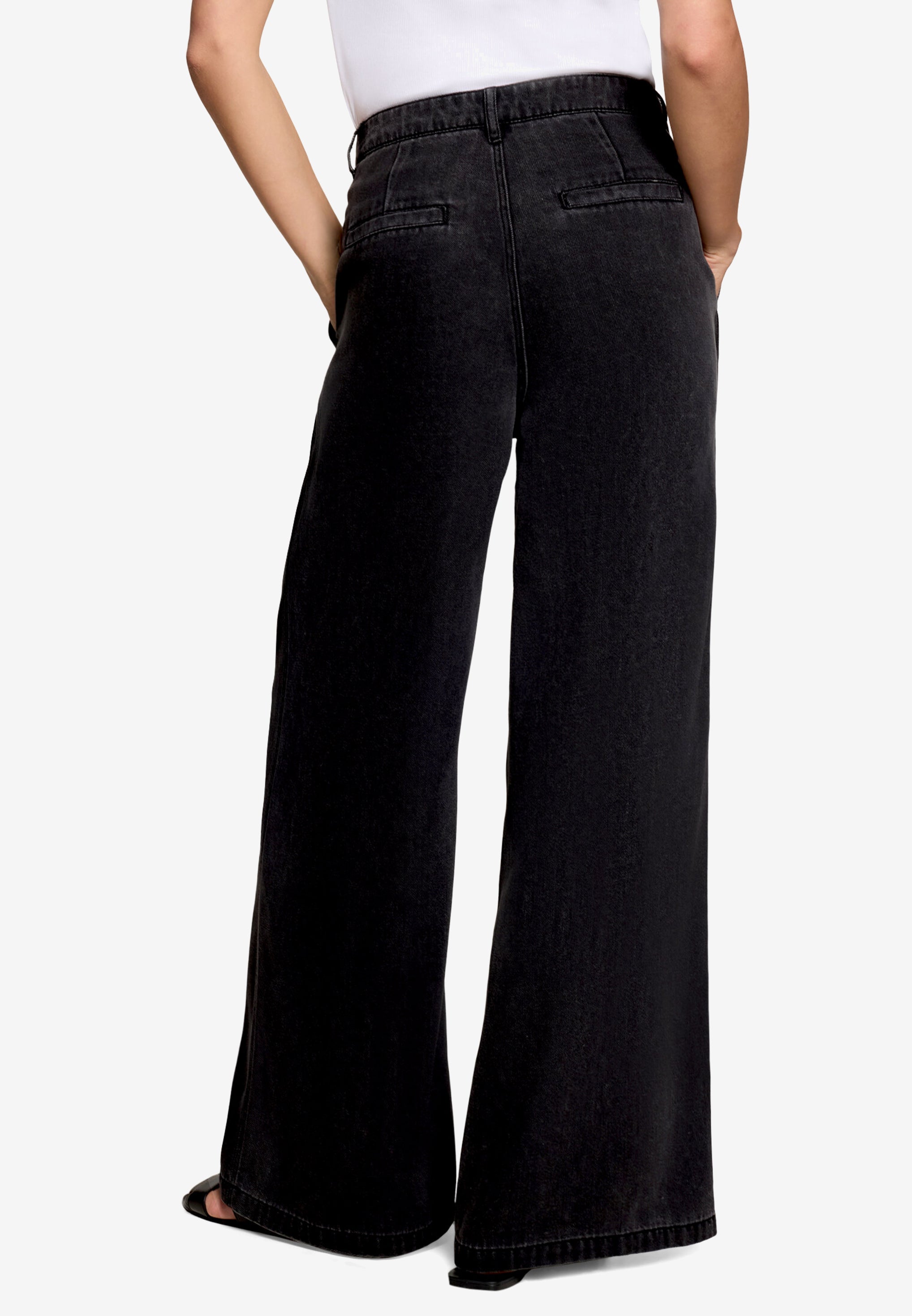 Zero Damen Hosen Black Denim
