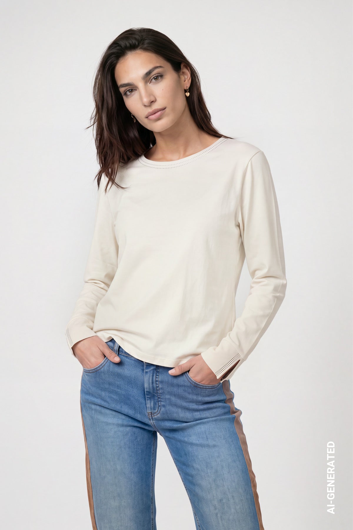 Monari Damen T-Shirts Antique Whi