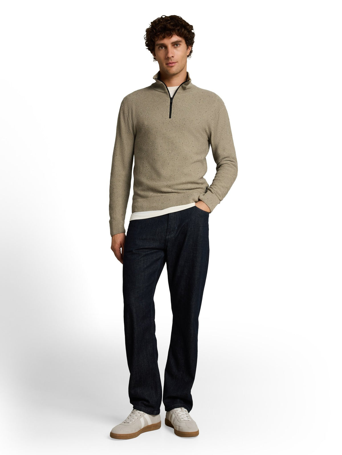 Tom Tailor denim Herren Pullover Dark Sage Neps