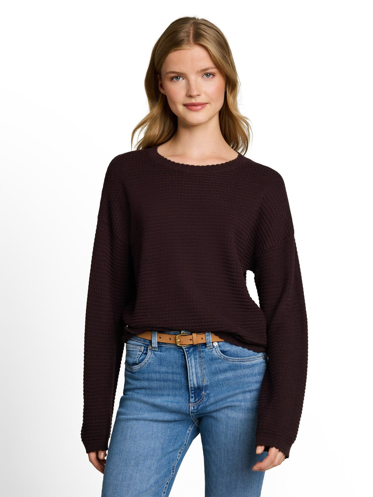 Tom Tailor denim Damen Pullover Dark Plum