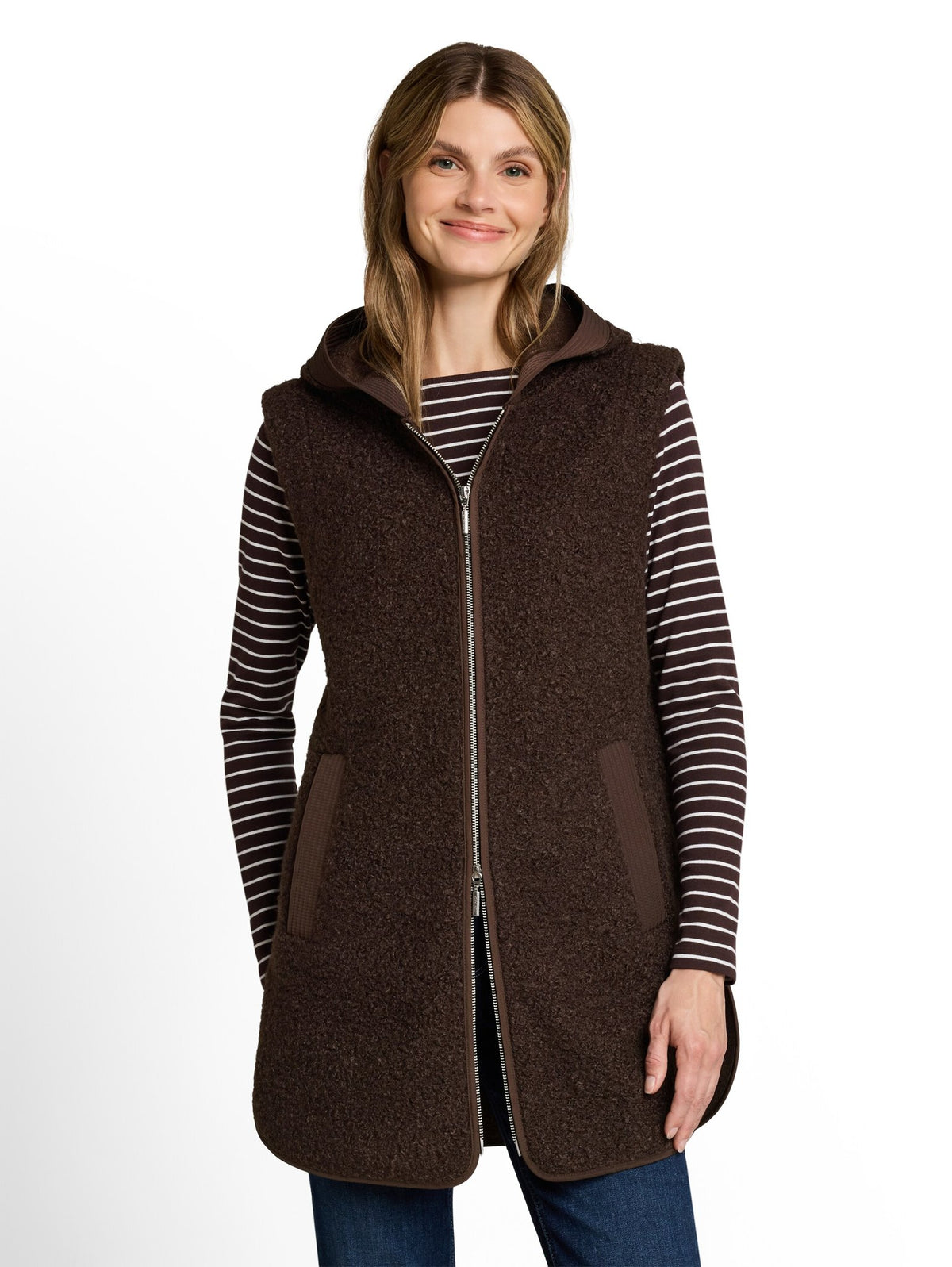 Tom Tailor Damen Sweatjacken Java Dark Brown