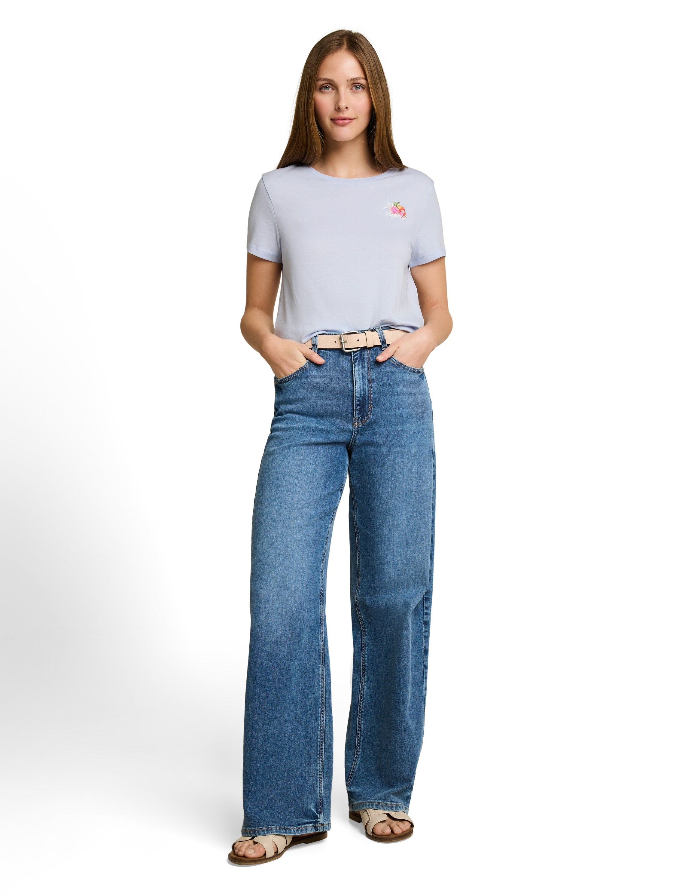 Tom Tailor denim Damen T-Shirts Mountain Sky Bl