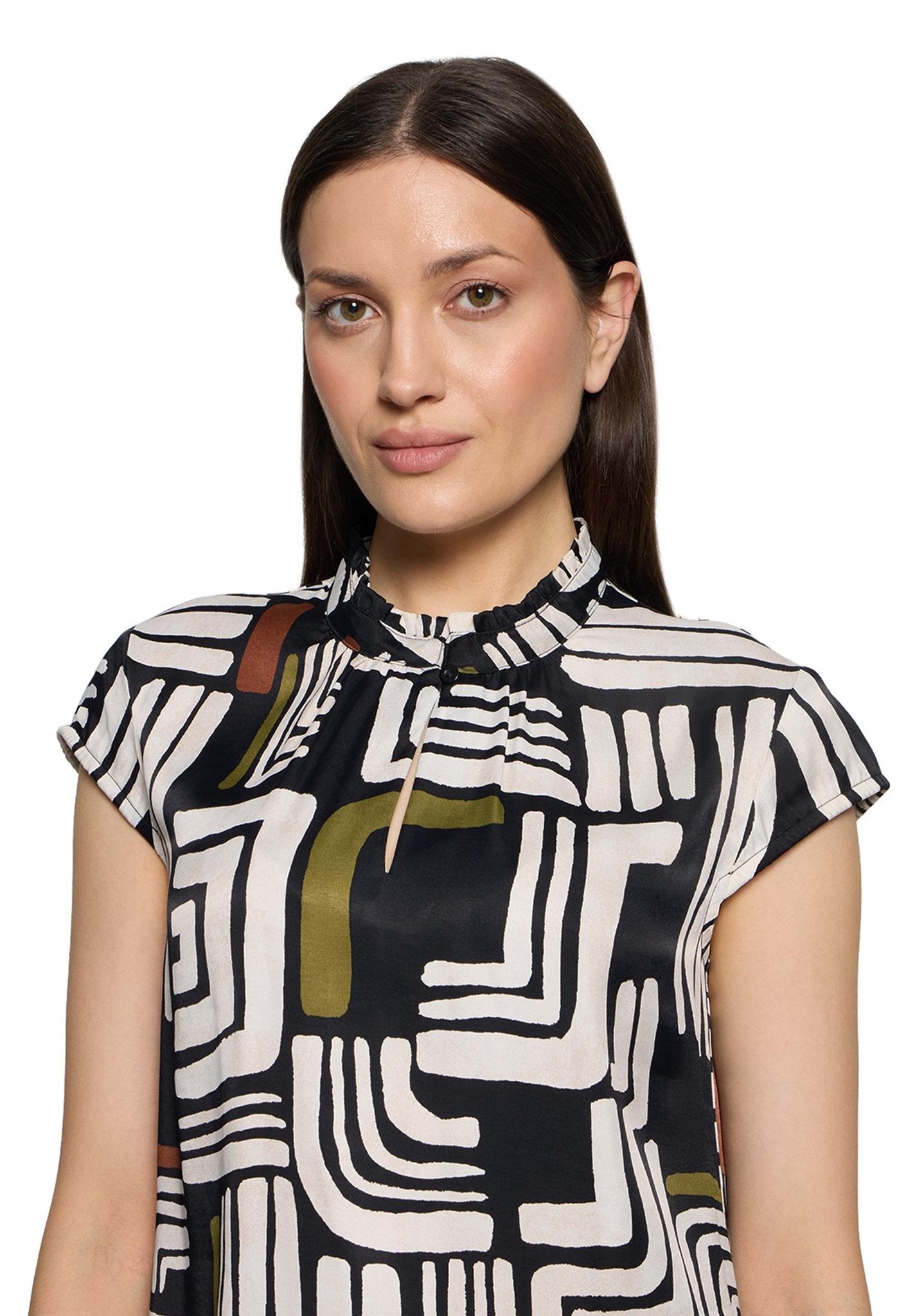 Betty & Co Damen Blusen kurz Black/Cream