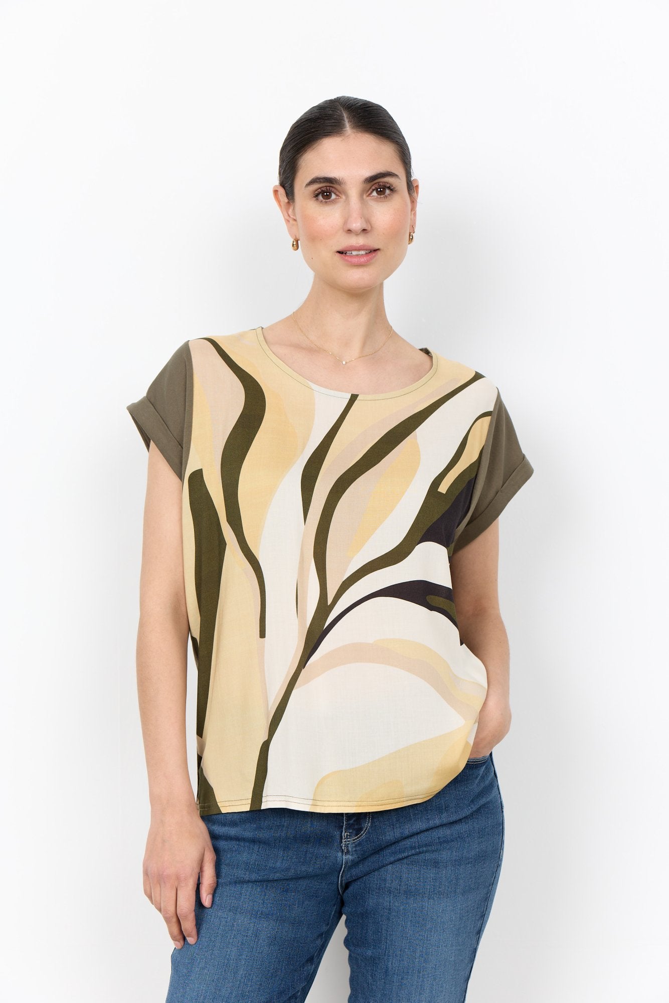 Soya Concept Damen Blusen kurz Grape Leaf Comb