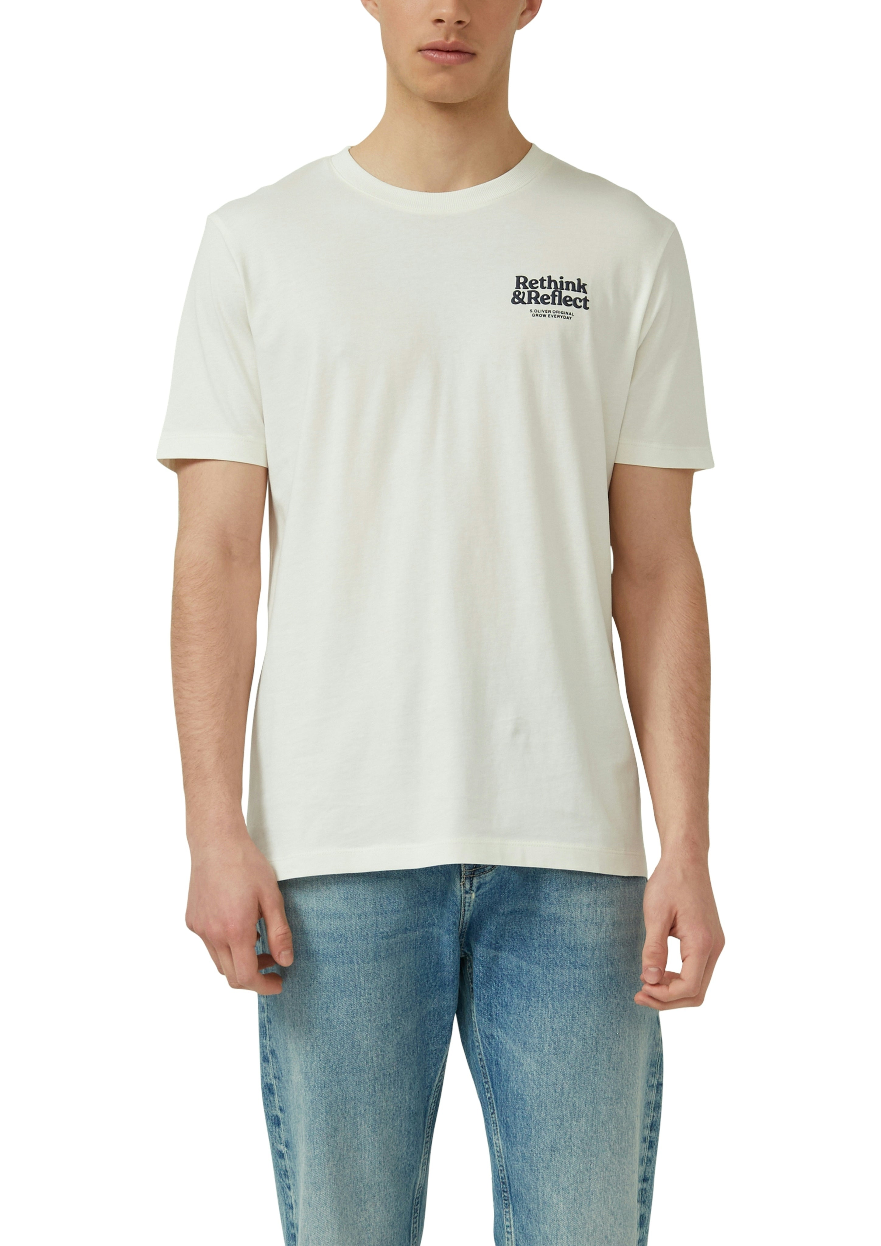 S. Oliver red Herren T-Shirts kurz White