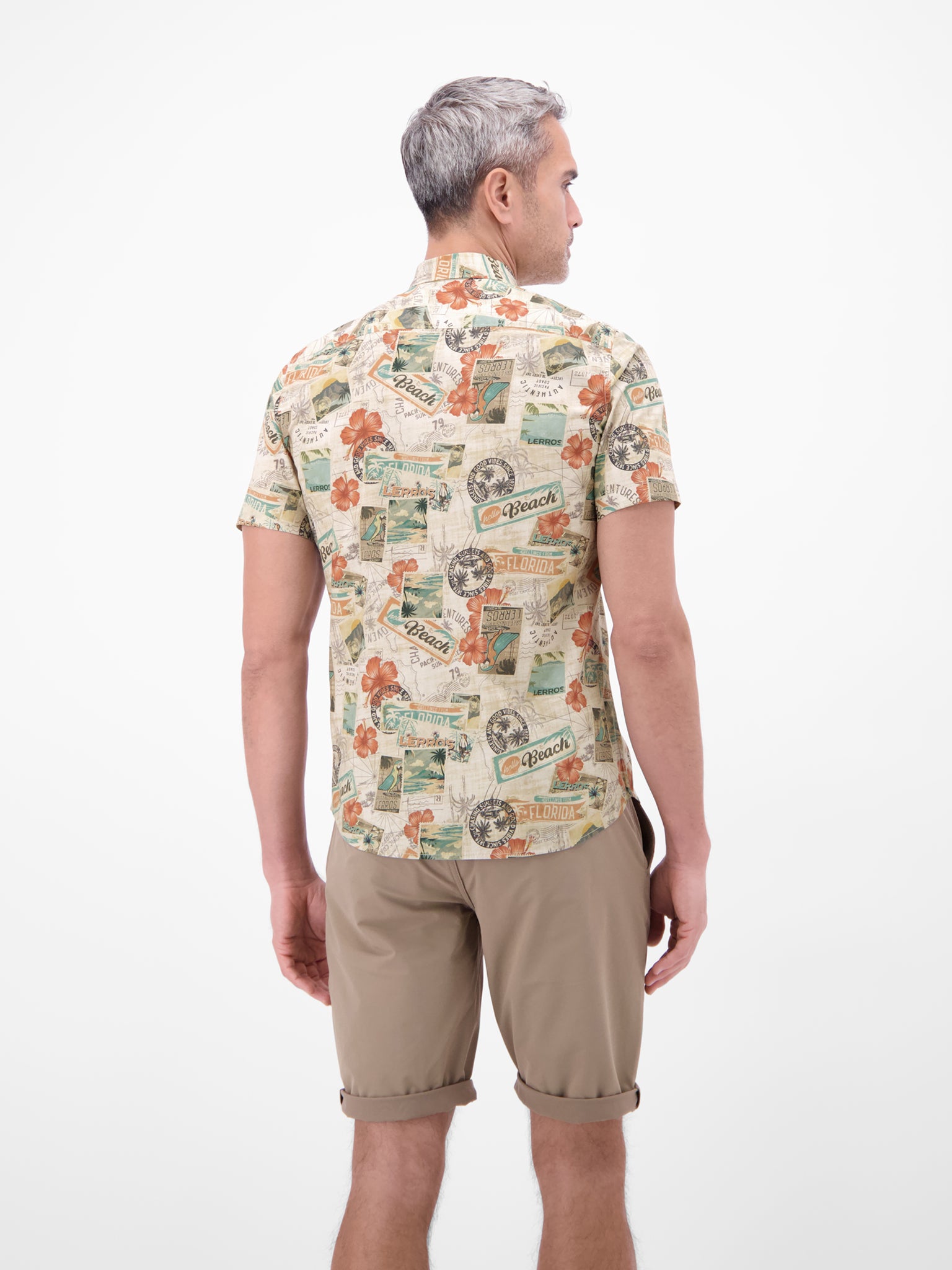 Lerros Herren Hemden kurz Gravel Beige