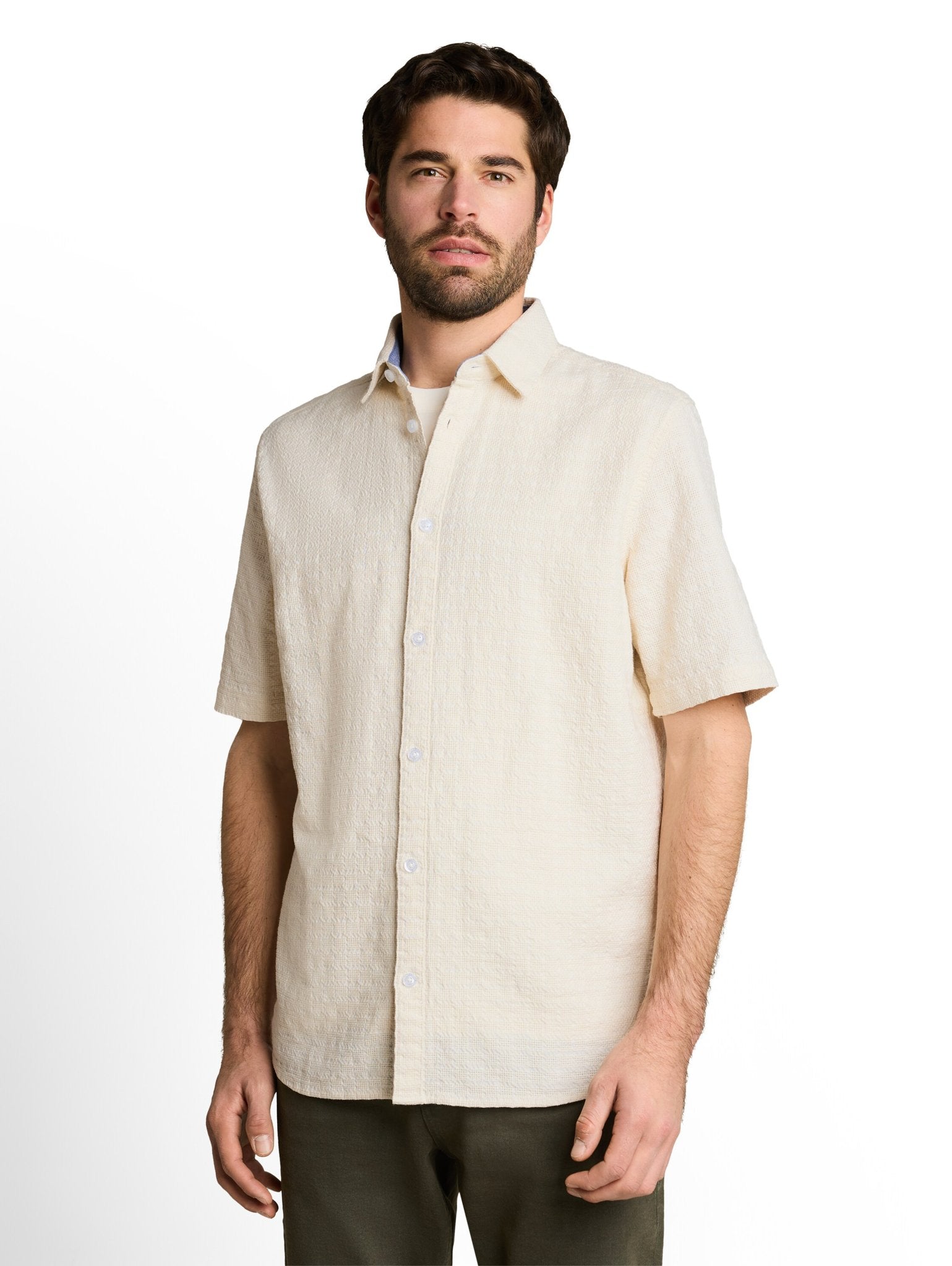 Tom Tailor Herren Hemden kurz Gardenia White