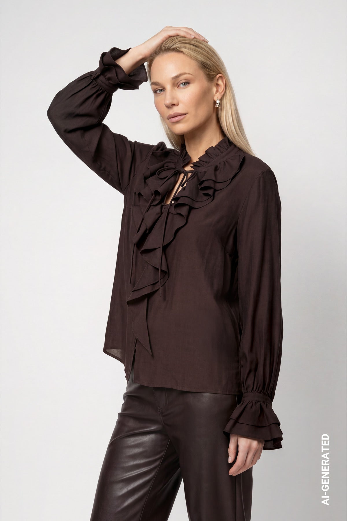 Monari Damen Blusen Black Coffe